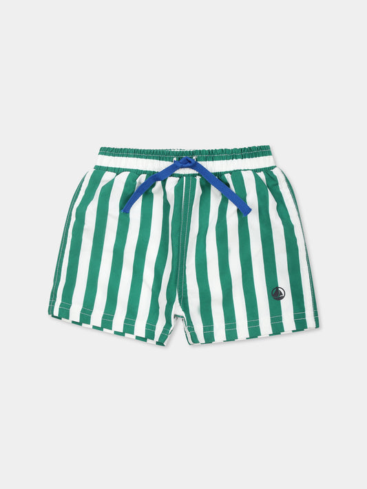 Boxer mare verde per neonato,Petit Bateau,A0CU2 MARSHMALLOW/JARDIN 01