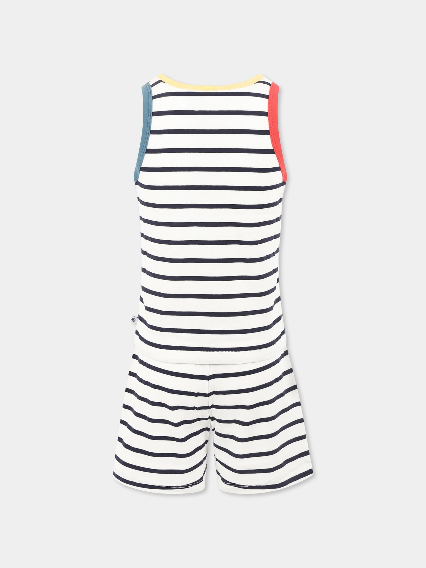 Pigiama bianco per bambino,Petit Bateau,A0CK0 MARSHMALLOW/SMOKING 01