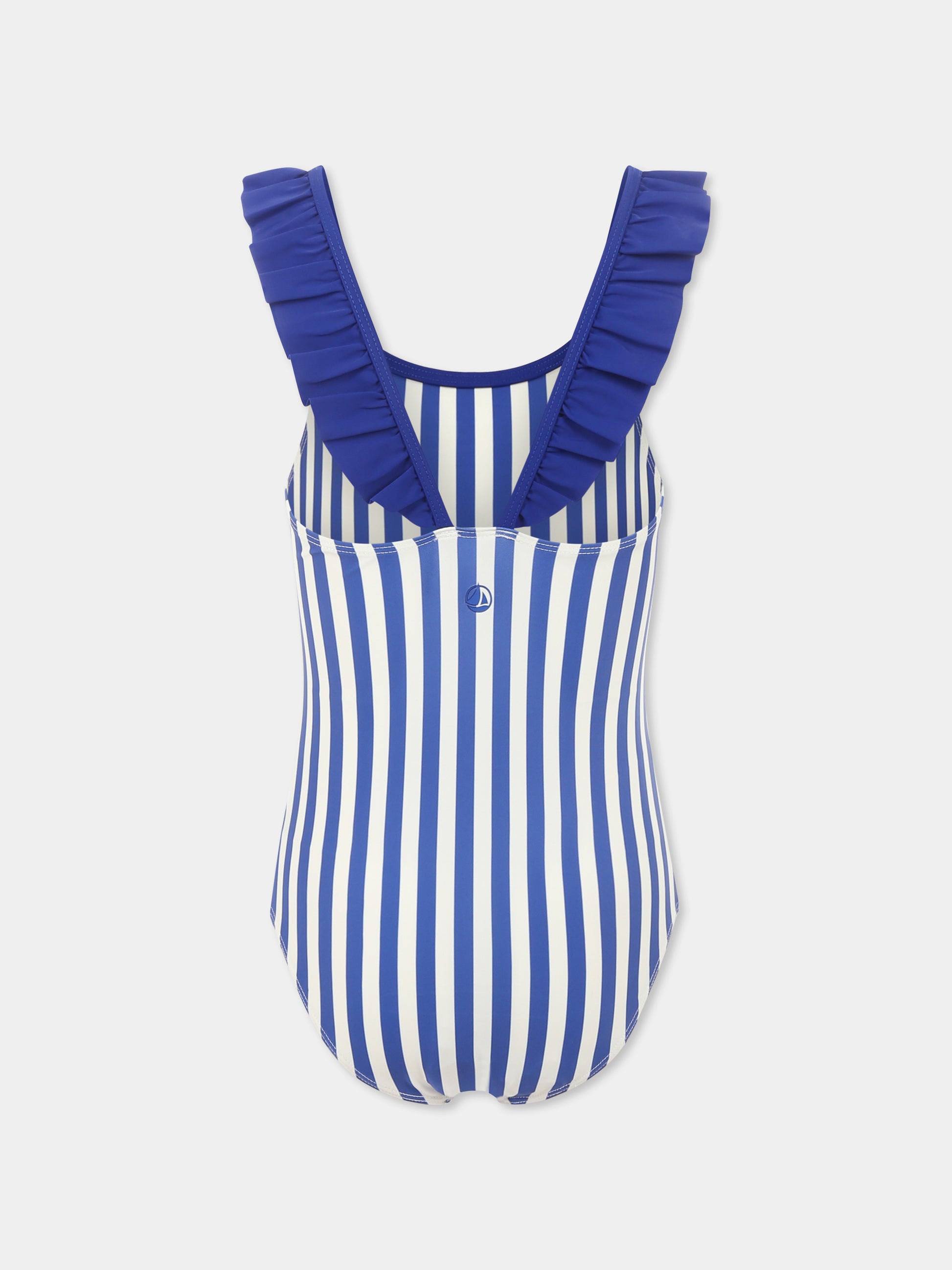 Costume intero azzurro per bambina,Petit Bateau,A0CXK SURF/MARSHMALLOW 01