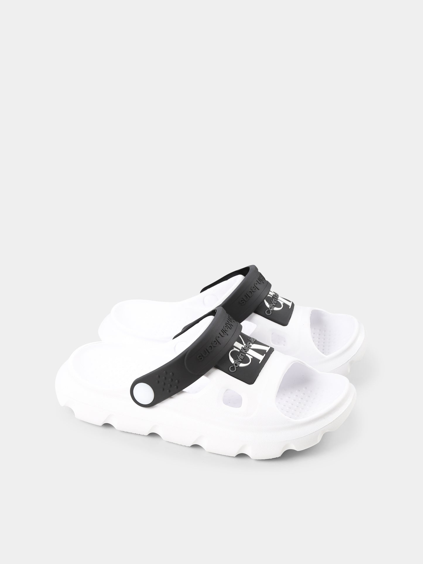 Sandali bianchi per bambino con logo,Calvin Klein Kids,V1X2 83025 0083X002