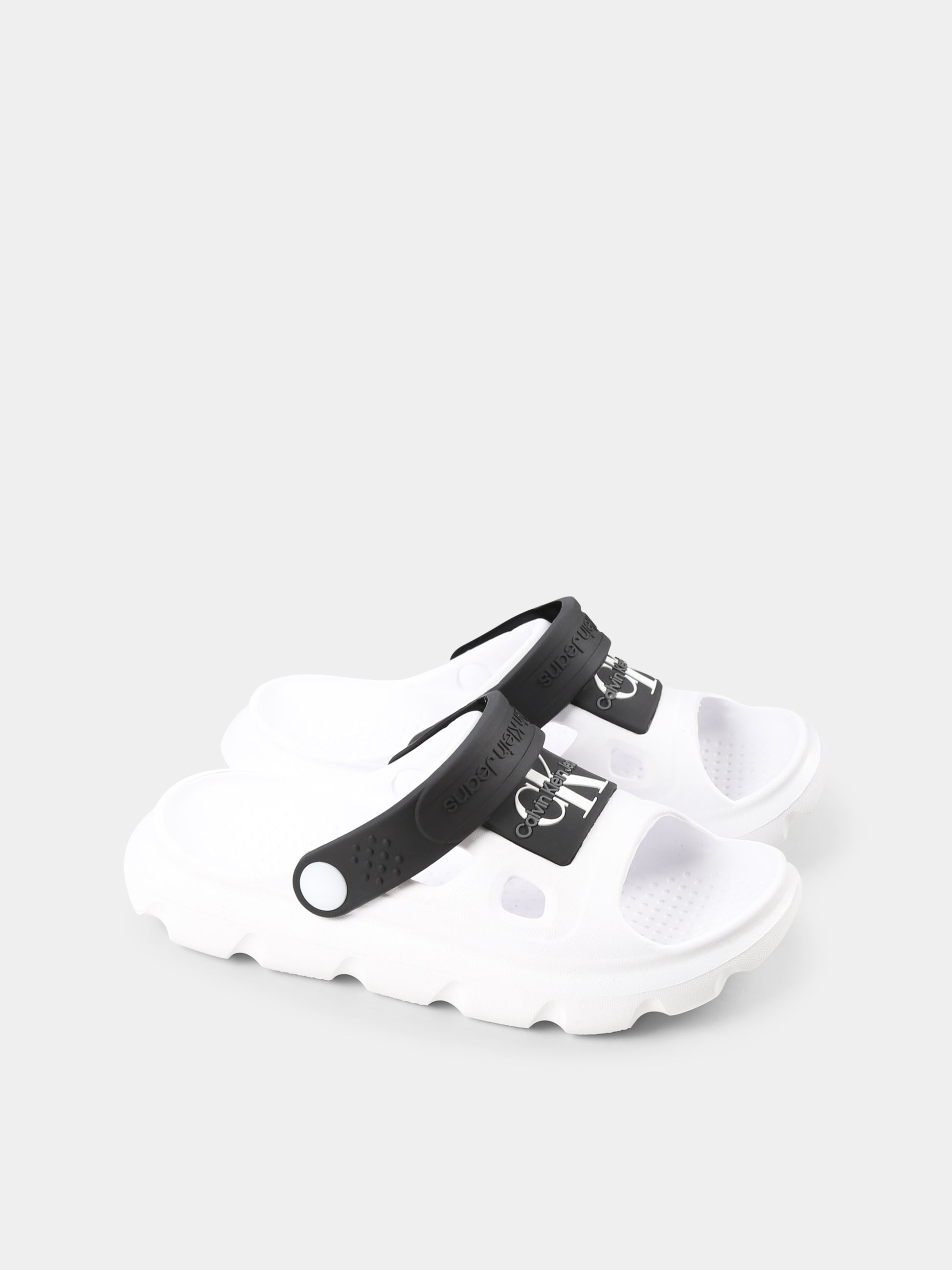 Sandali bianchi per bambino con logo,Calvin Klein Kids,V1X2 83025 0083X002