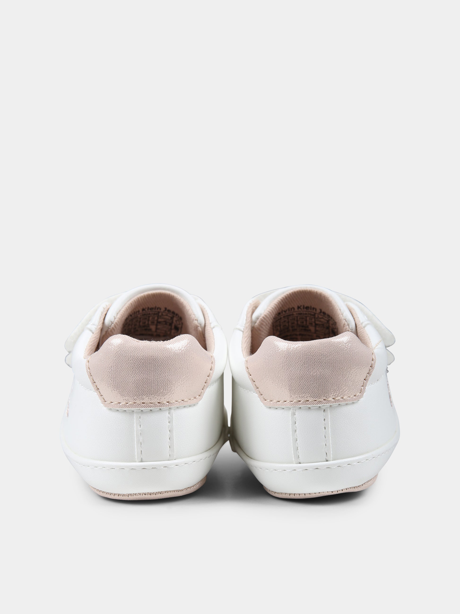 Sneakers avorio per neonata con logo,Calvin Klein Kids,V0A9 82005 1582A704