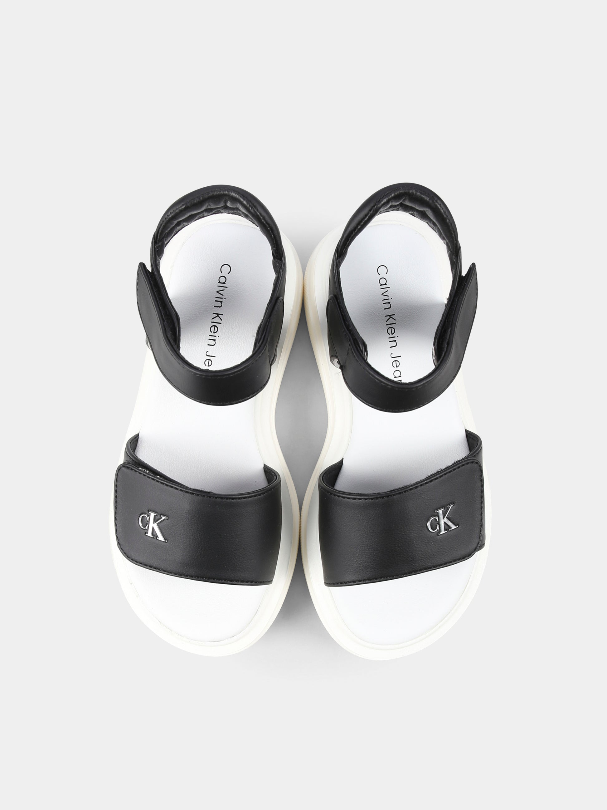 Sandali neri per bambina con logo,Calvin Klein Kids,V3A2 82047 1013X323