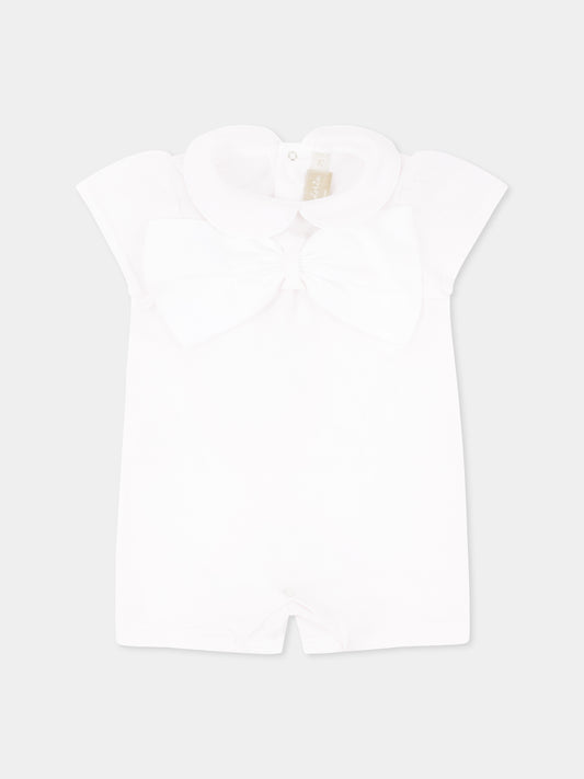 Pagliaccetto rosa per neonata con fiocco,La Stupenderia,TBTT62N03