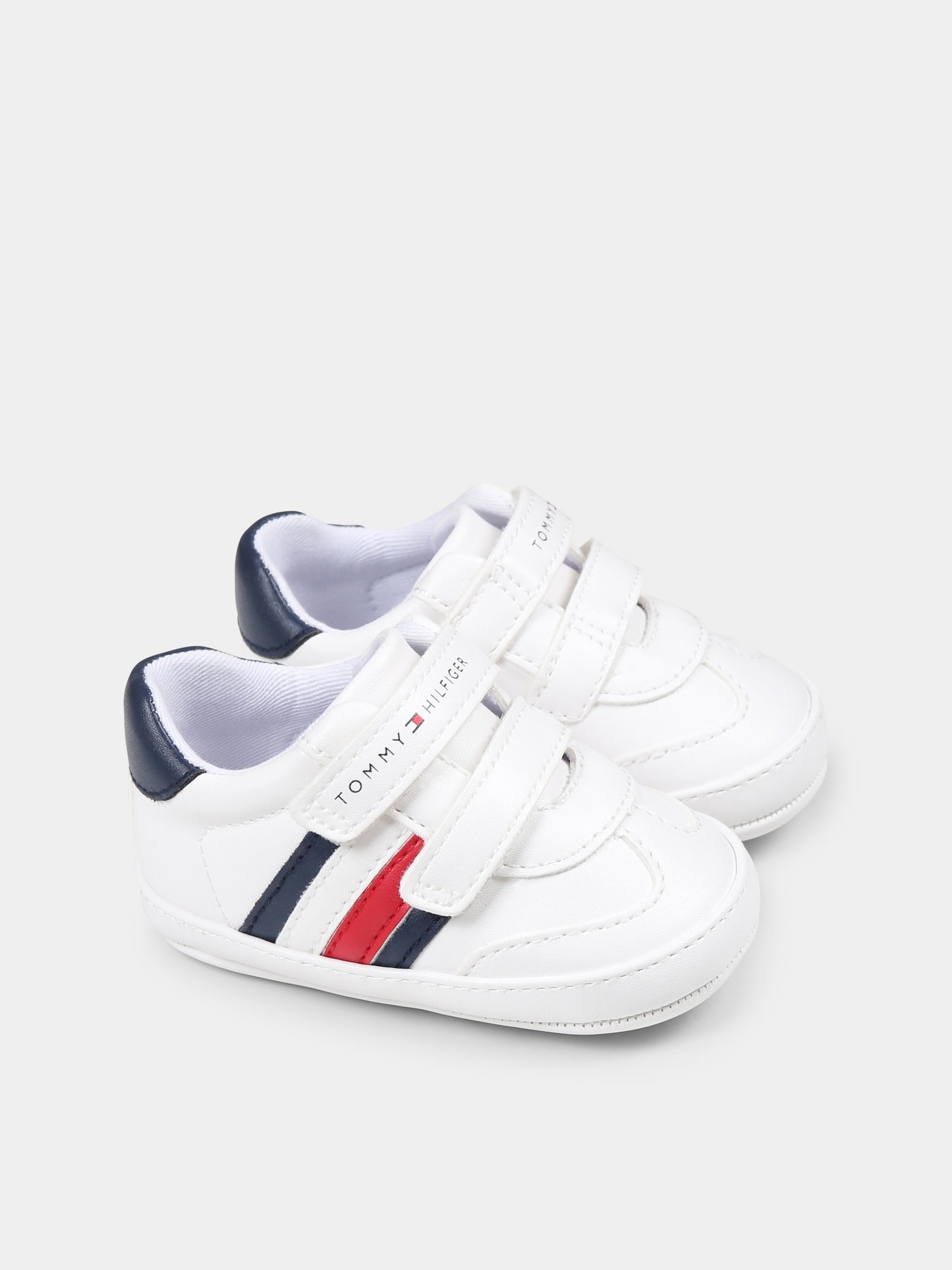 Sneakers bianche per neonati con logo,Tommy Hilfiger Junior,T0B9 33831 1433X336