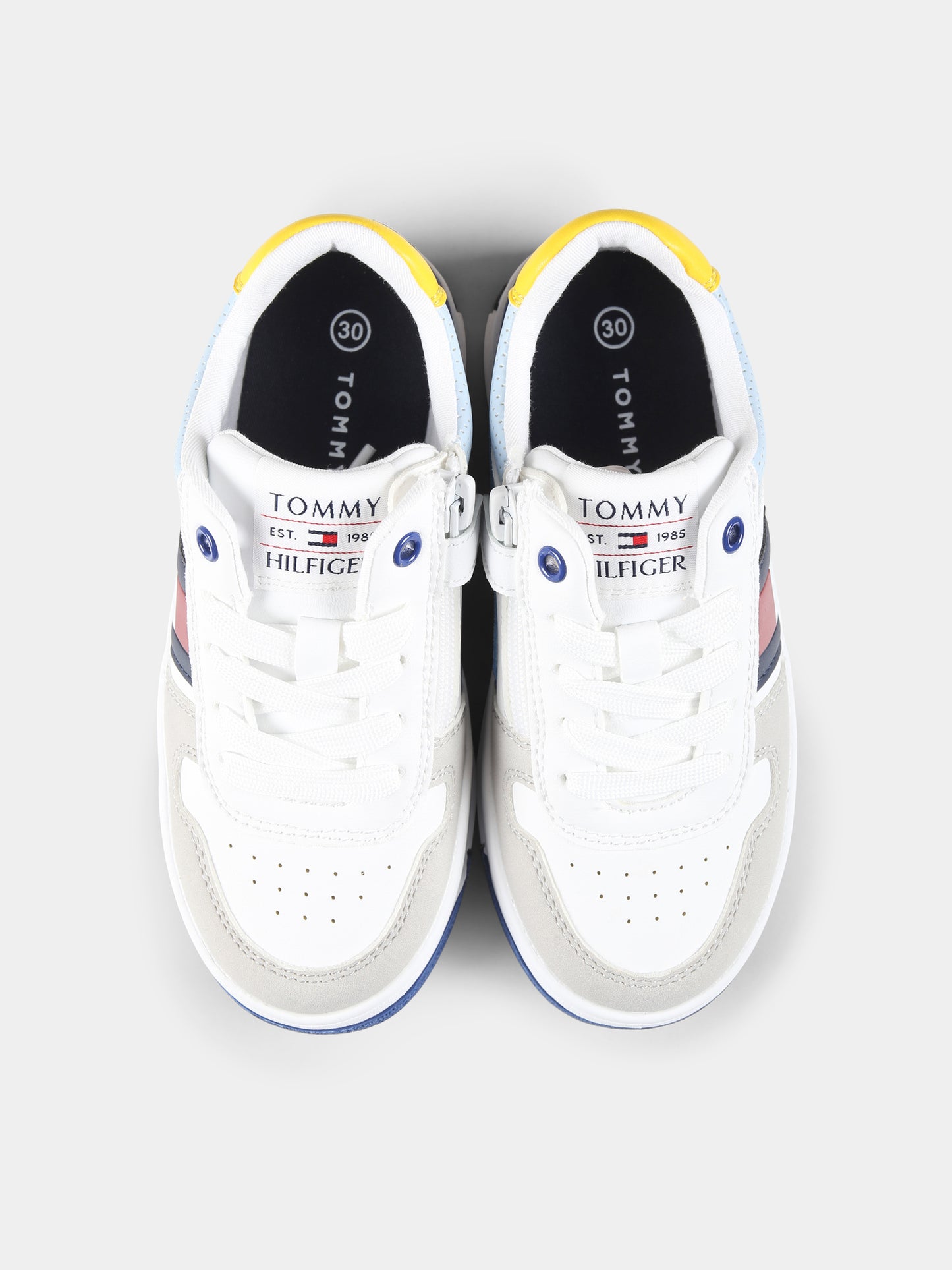 Sneakers bianche per bambino con logo,Tommy Hilfiger Junior,T3X9 33863 1269Y913