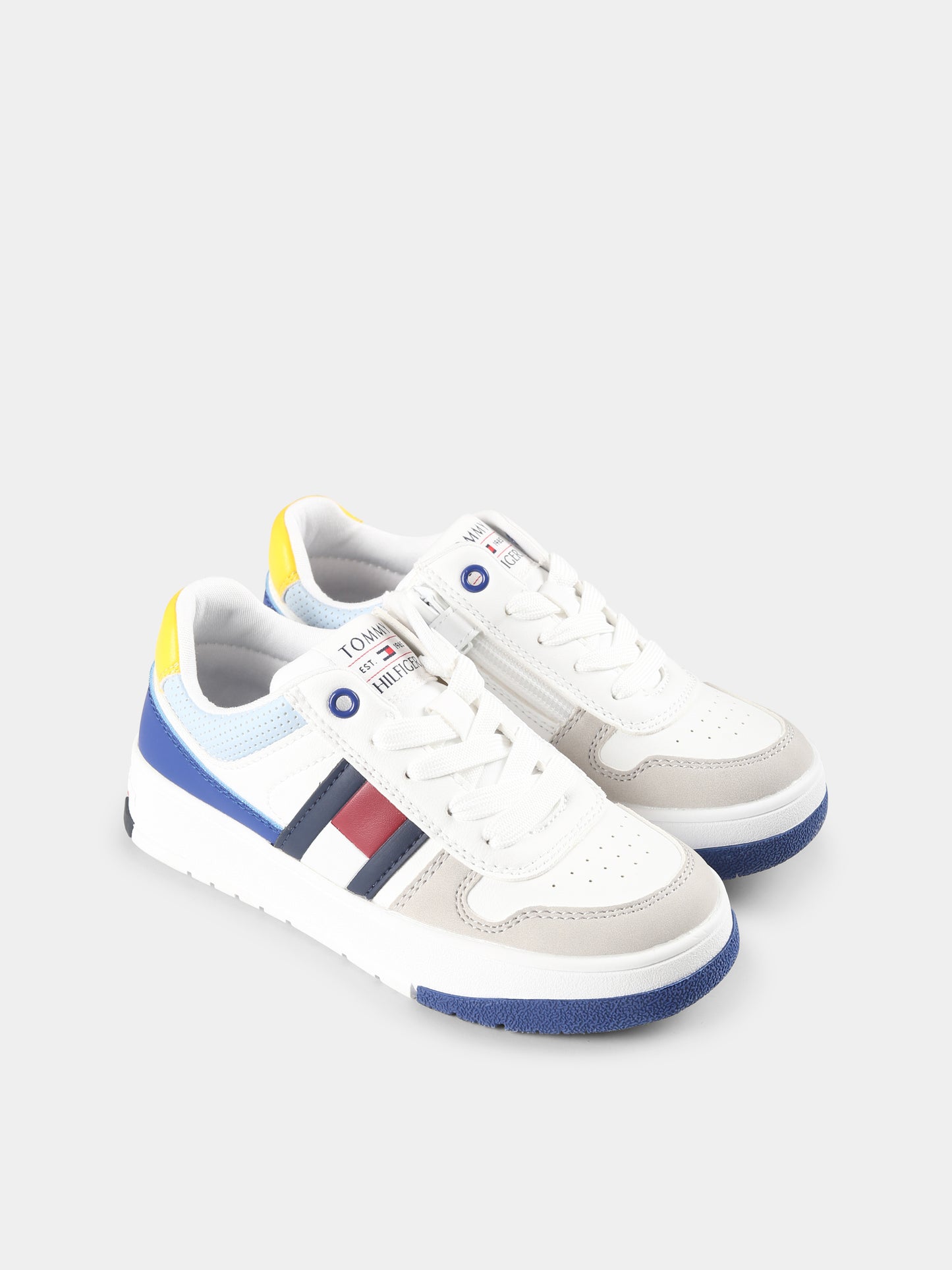 Sneakers bianche per bambino con logo,Tommy Hilfiger Junior,T3X9 33863 1269Y913