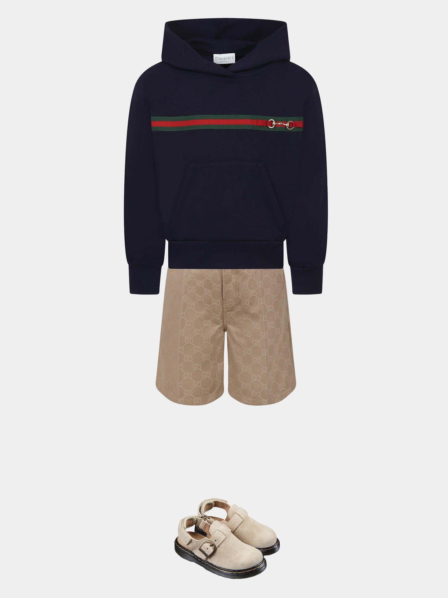 Brown shorts for boy with Web detail