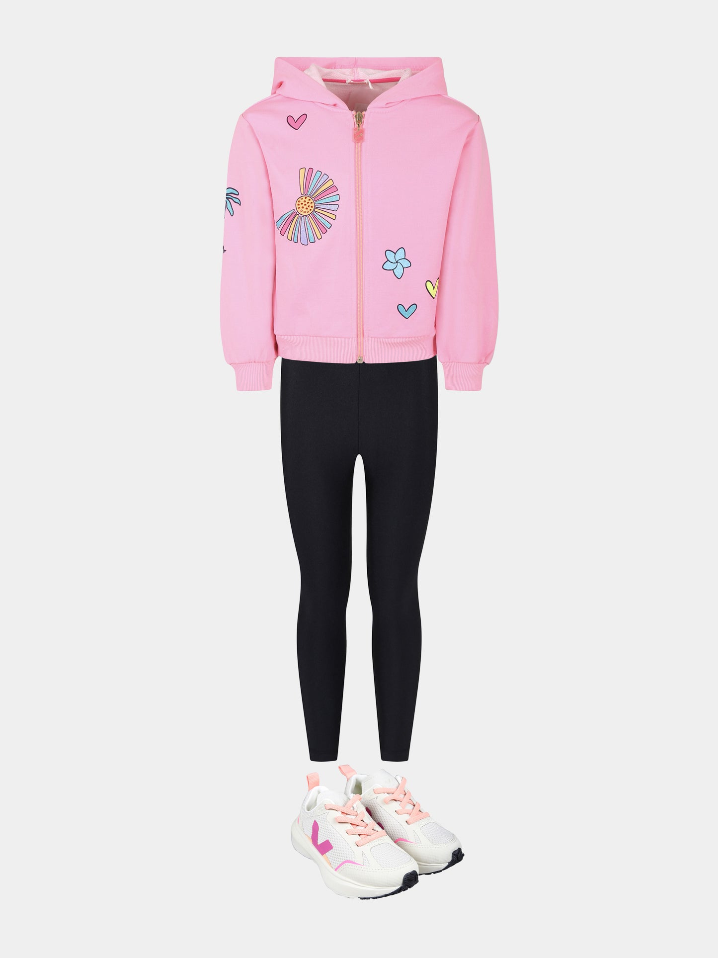 Black leggings for girl with logo