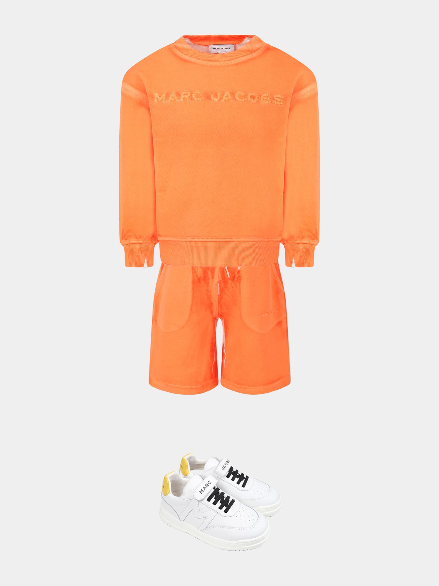 Orange sweatshirt for kids with logo