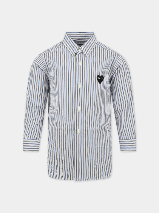 Camicia a righe per bambini con iconico logo,Comme Des Garçons Play Kids,AZ-B505 P1B505
