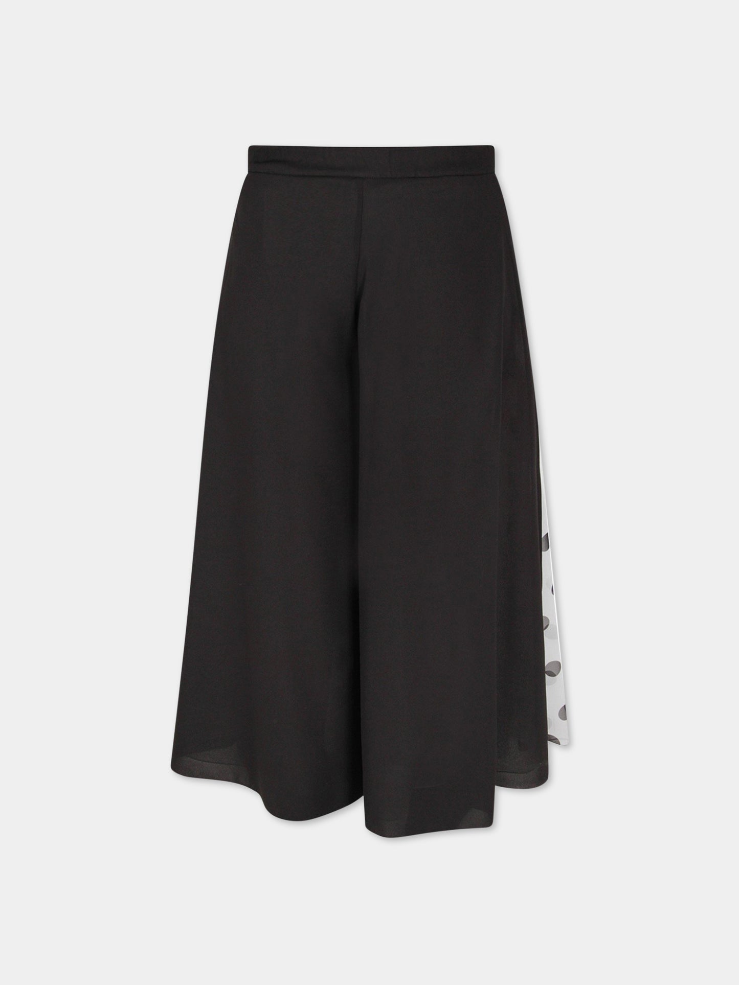 Pantalone bianco e nero per bambina con pois neri,Loredana,P980-8805 121