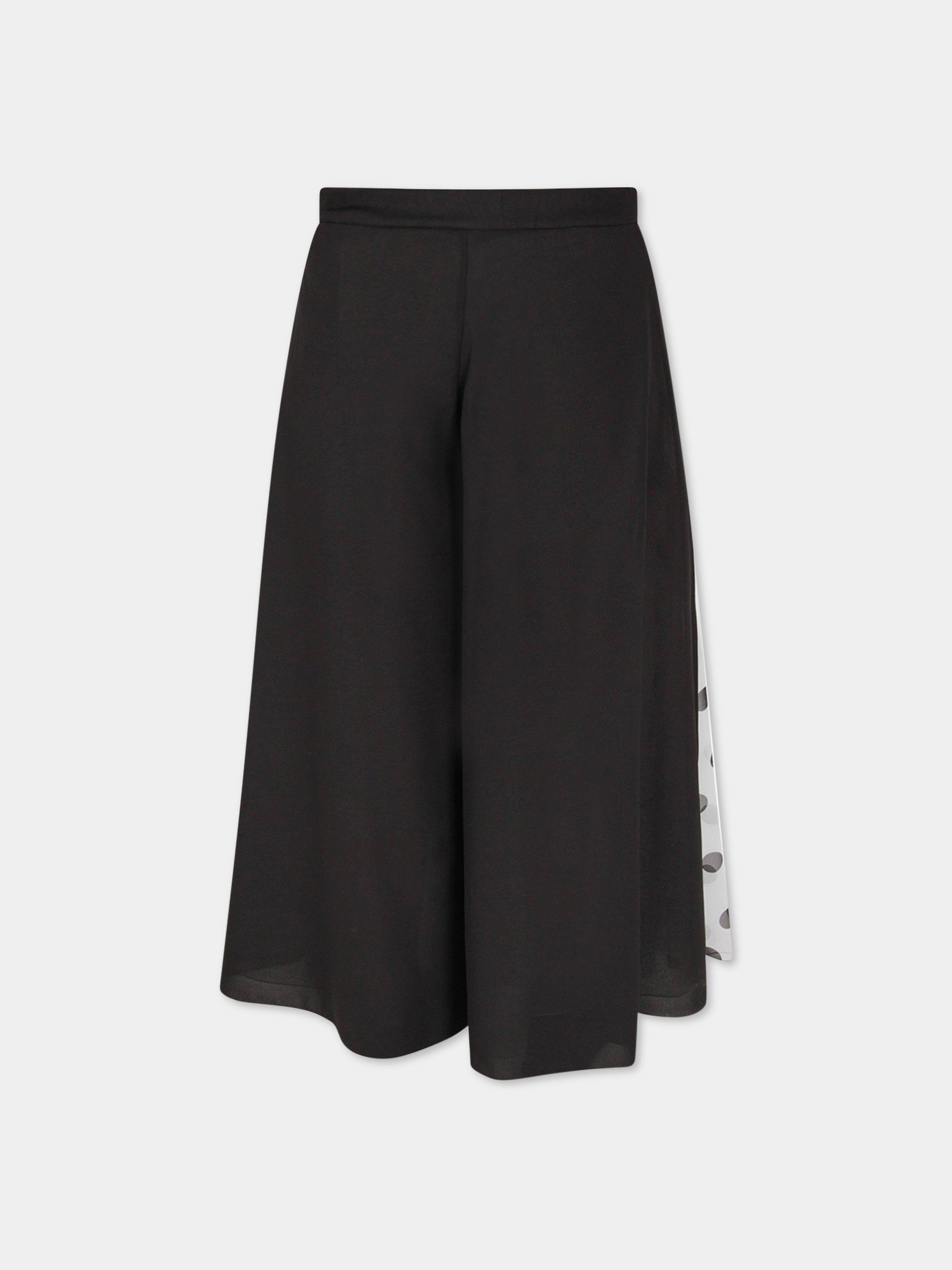 Pantalone bianco e nero per bambina con pois neri,Loredana,P980-8805 121