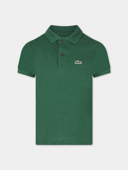 Polo verde per bambino con coccodrillo,Lacoste,PJ2909 00 132