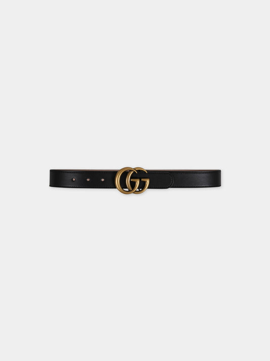 Cintura nera per bambini con logo,Gucci Kids,432707 B960X 1000