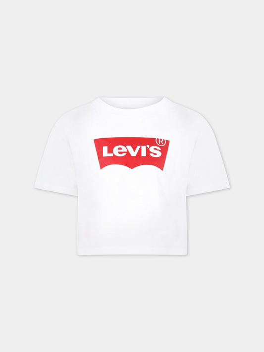 T-shirt bianca per bambina con logo,Levi's Kids,LKE0220 E0220 001