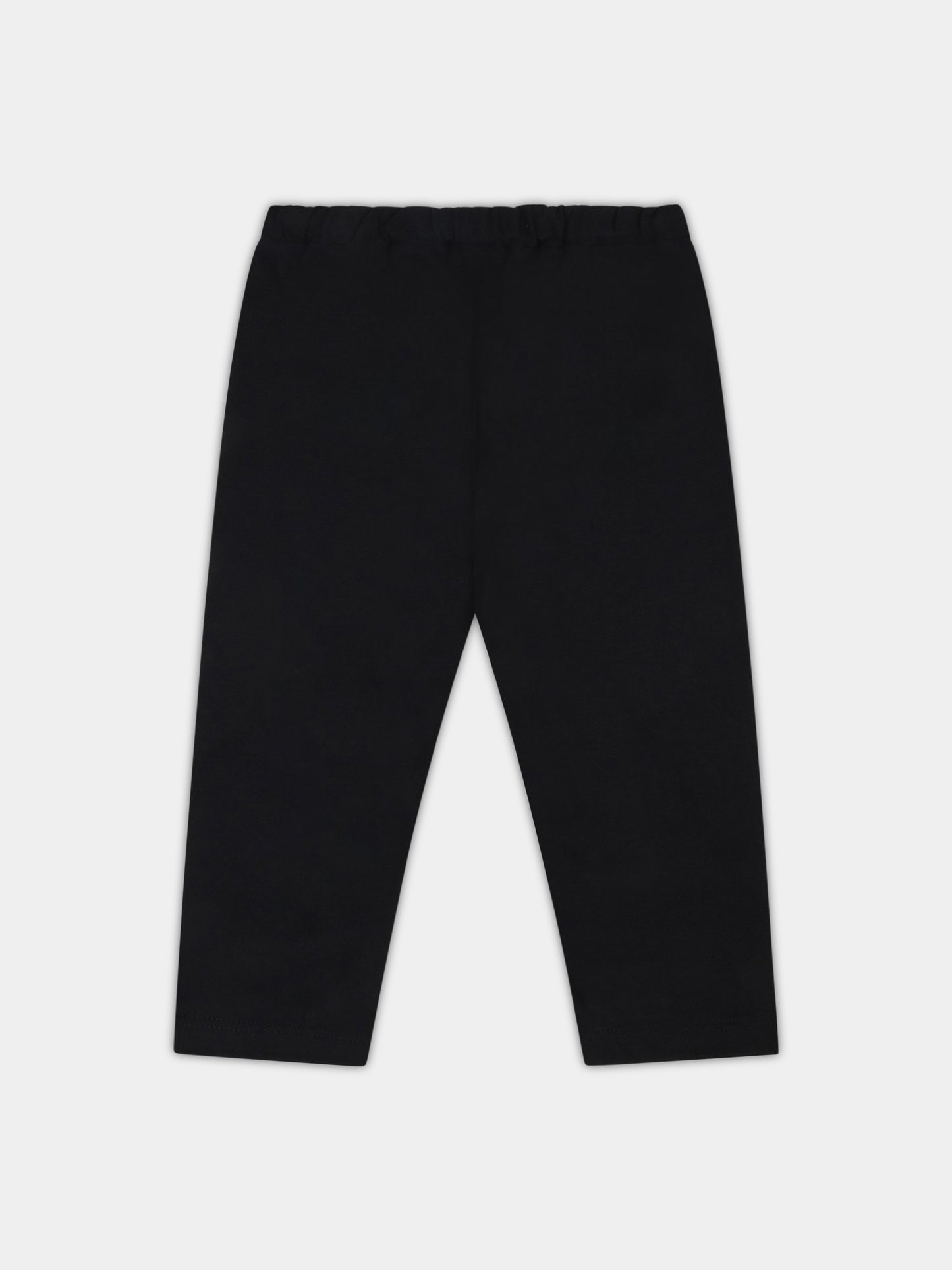 Leggings nero per neonata con logo dorato,Balmain Kids,6P6880 J0006 930OR