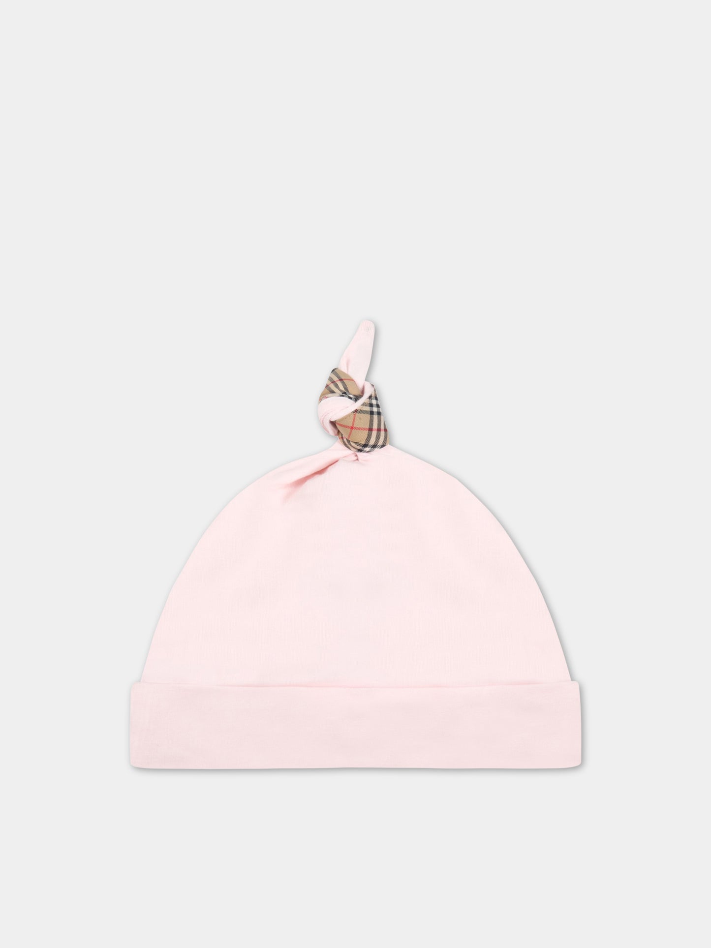 Set rosa per neonata con iconico check vintage,Burberry Kids,8048410