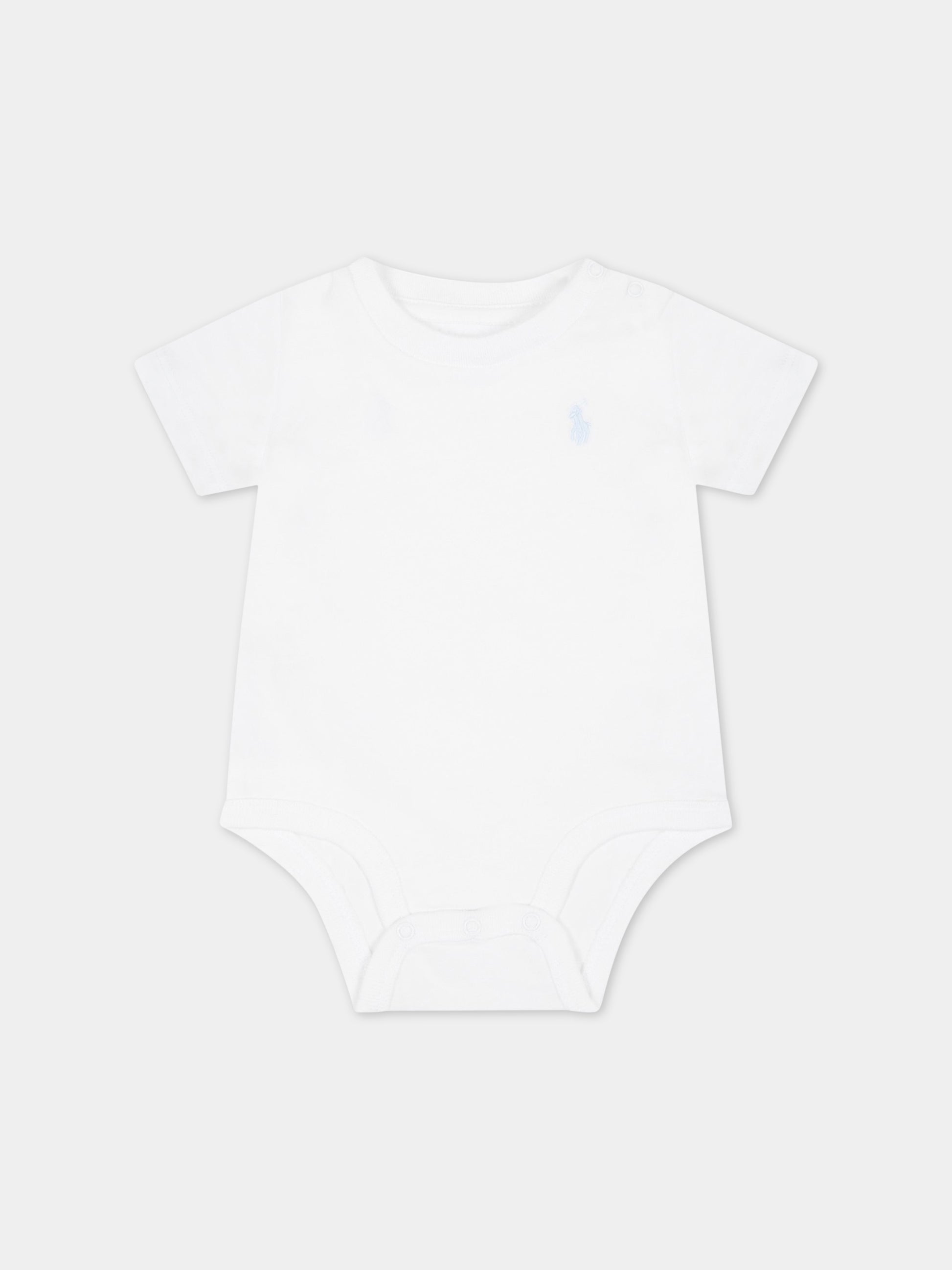 Body bianco per neonato con cavallino,Ralph Lauren Kids,850831003