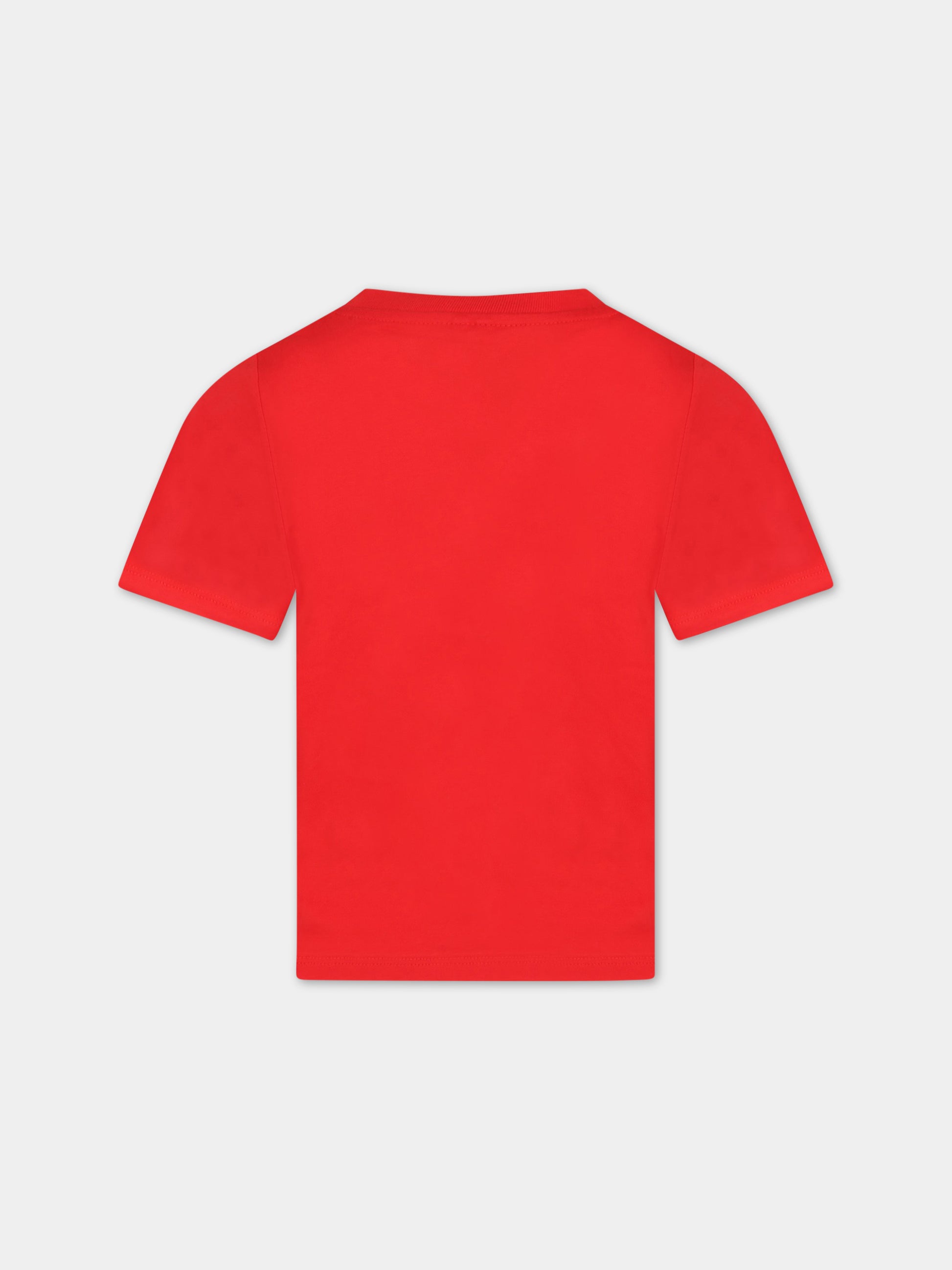 T-shirt rossa per bambini con patch e smile,Stella Mccartney Kids,8R8P51 Z0434 409