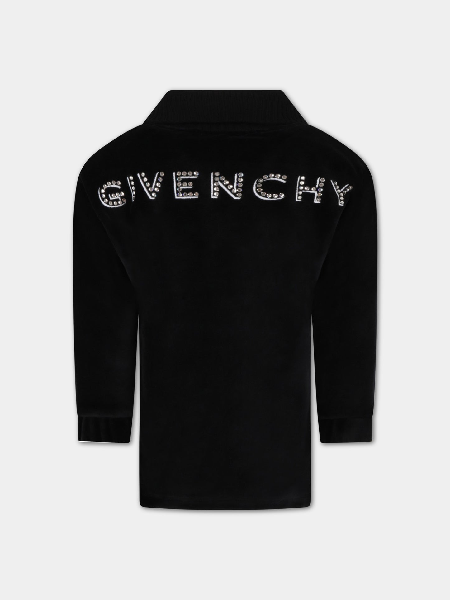 Vestito nero per bambina con logo,Givenchy Kids,H12218 09B