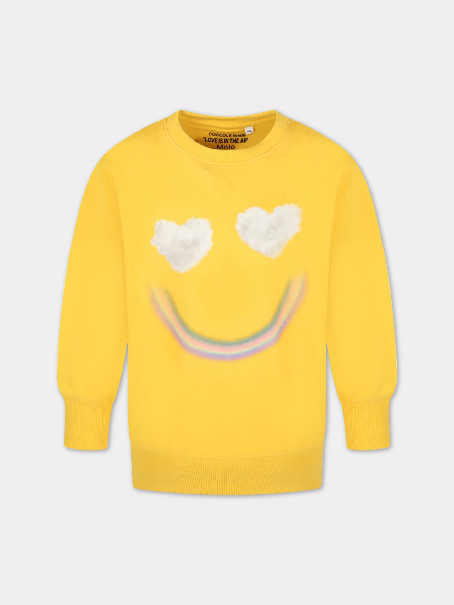 Felpa gialla per bambini con smile,Rainbow Clouds,MONTI 7904