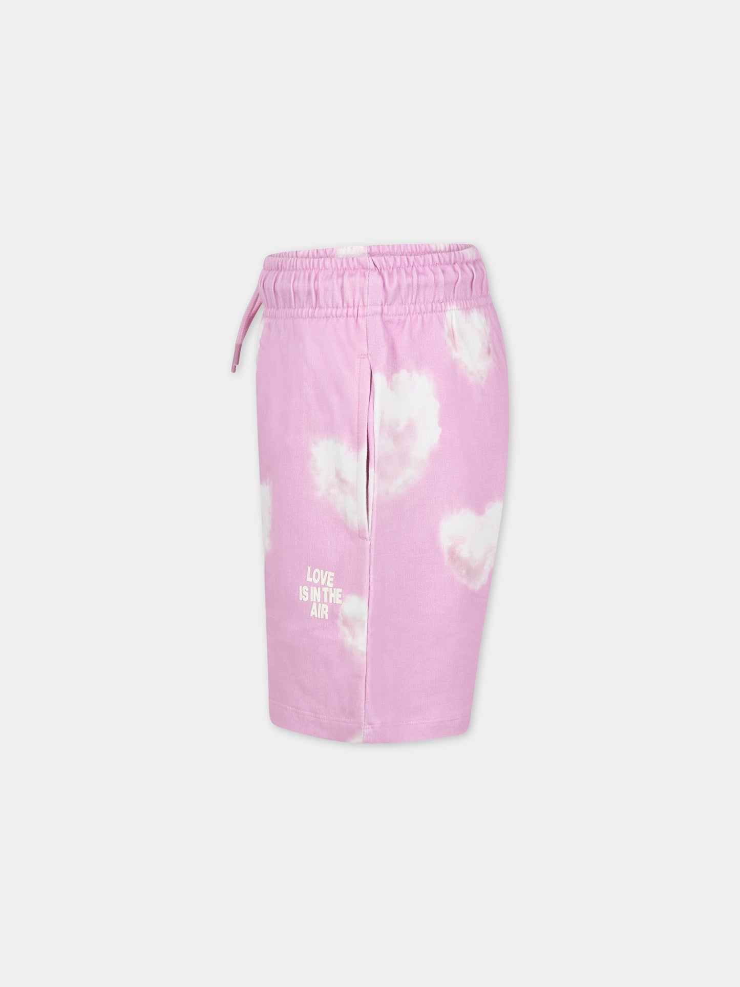 Shorts rosa per bambini con iconiche nuvole bianche,Rainbow Clouds,ADIAN 6705