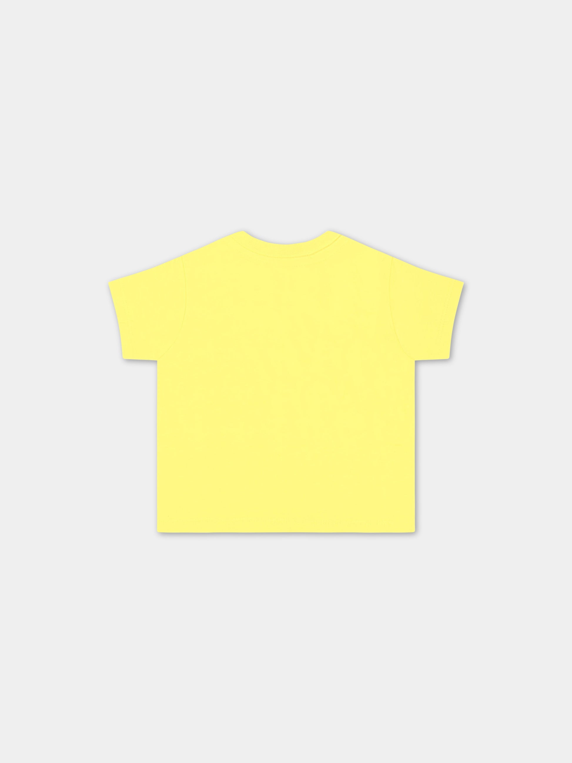 T-shirt gialla per neonato con pony blu ricamato,Ralph Lauren Kids,832904087