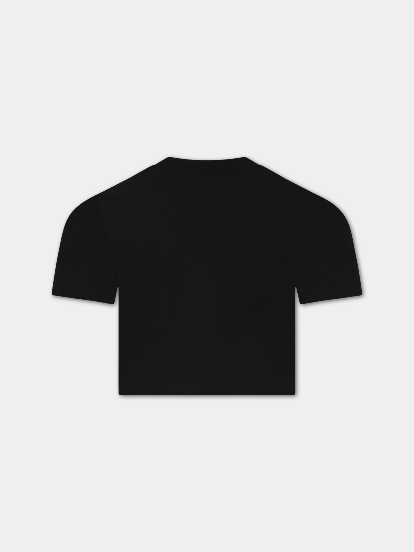 T-shirt nera per bambina con logo,Marni Kids,M00695 M00NE 0M900