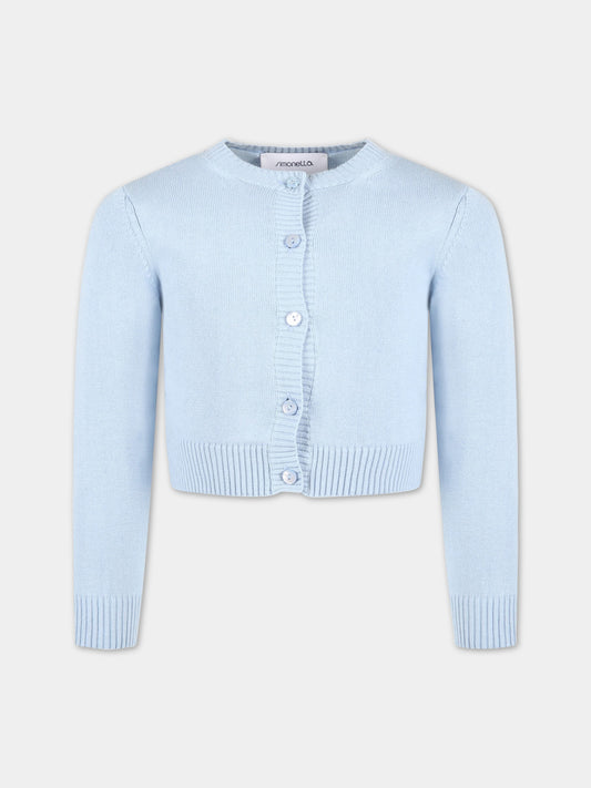 Light-blue cardigan for girl,Simonetta,SS9A30 X0006 607