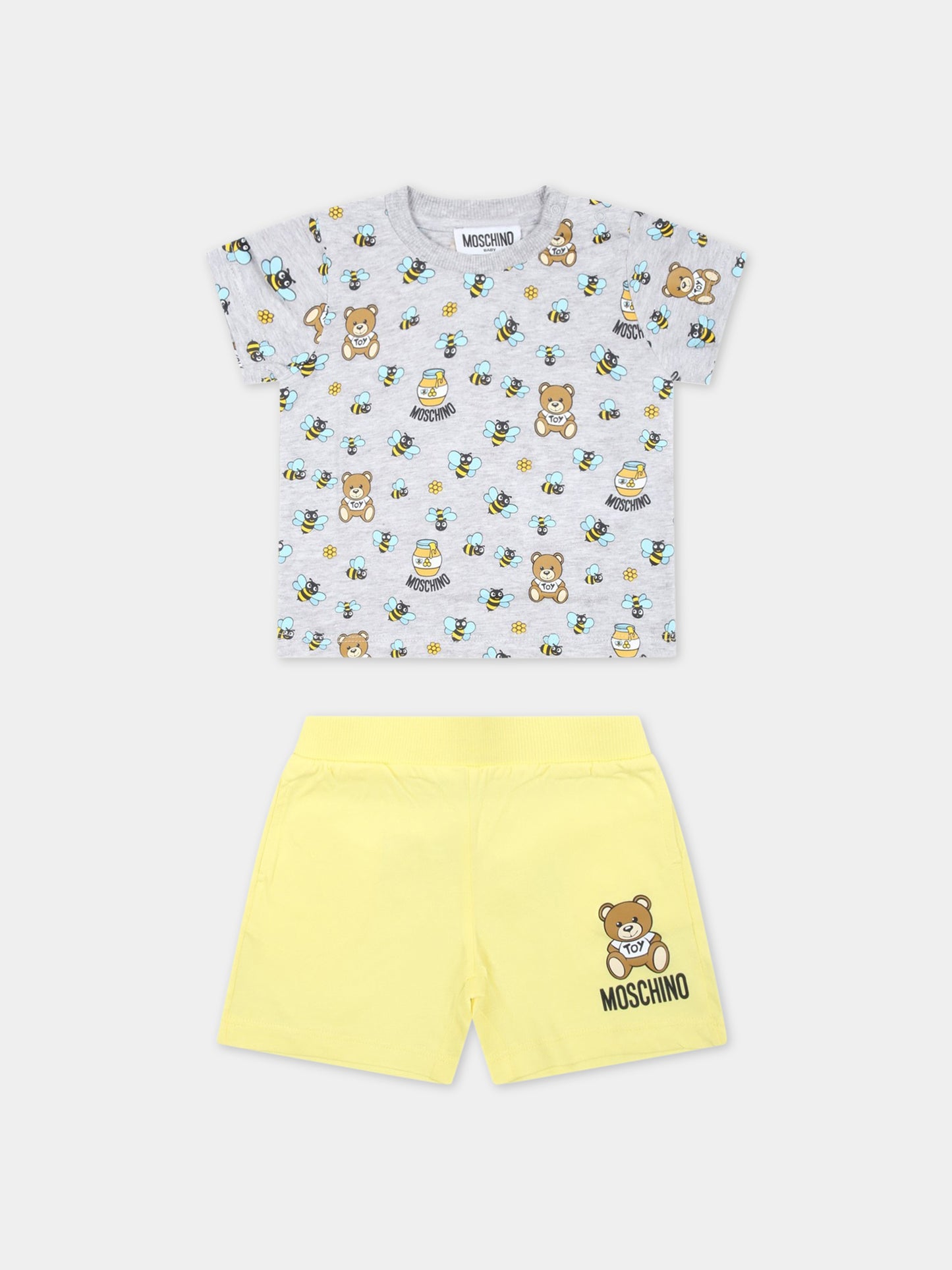 Completo multicolor per neonato con Teddy Bear,Moschino Kids,MQG00M LAB60 84481