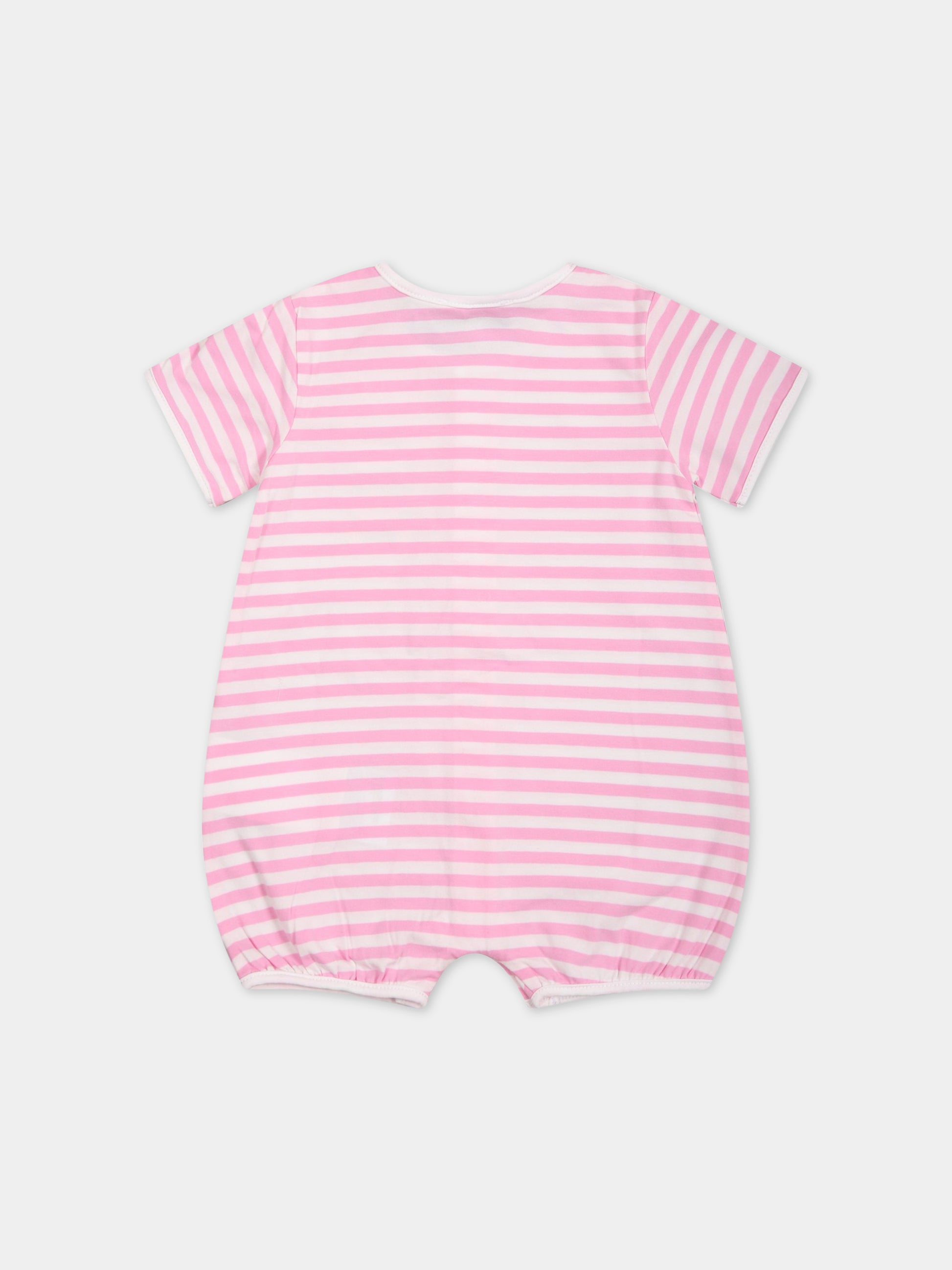 Pagliaccetto multicolor per neonata con Teddy Bear e logo,Moschino Kids,MUY052 LBE05 84516