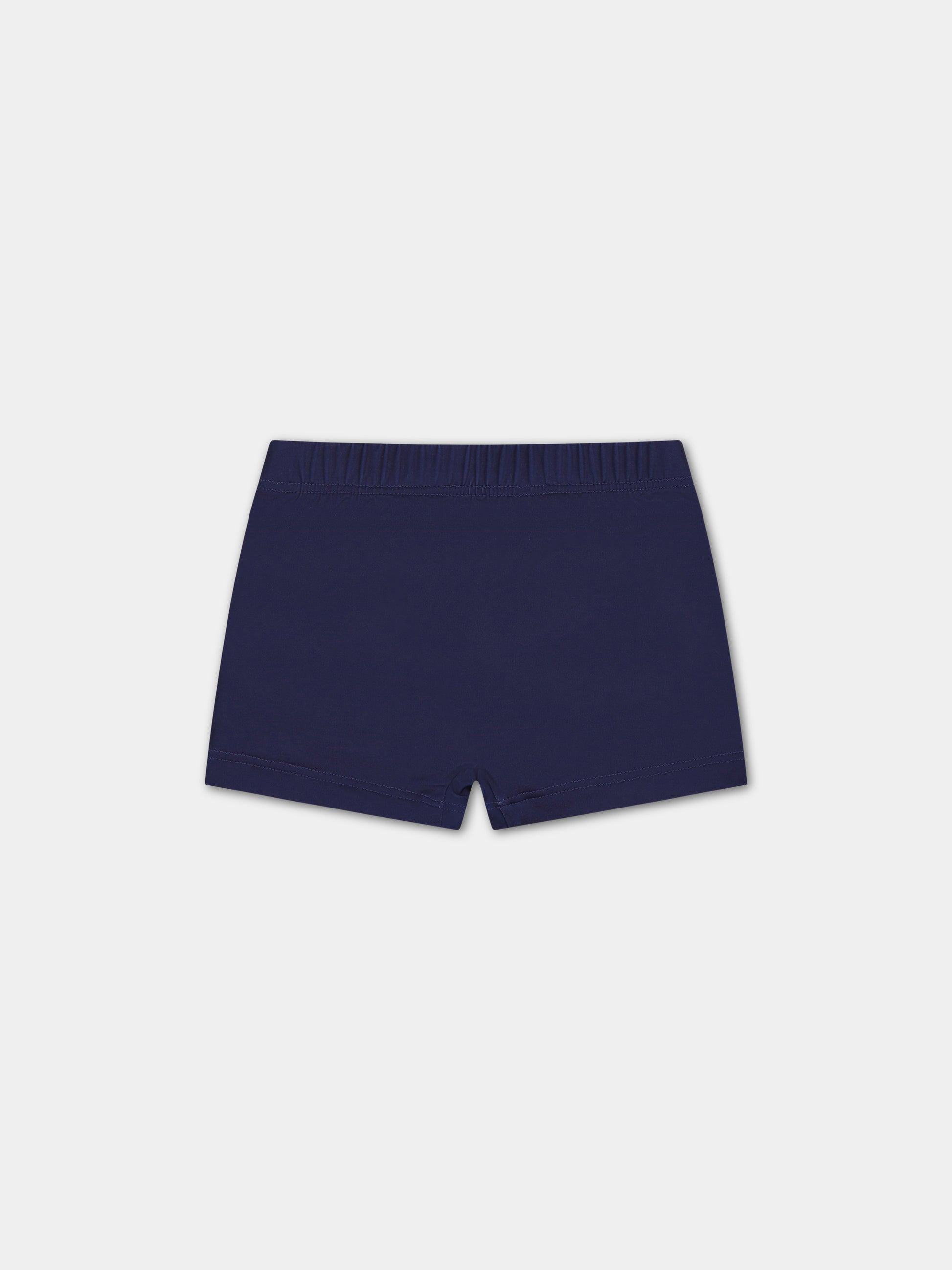 Boxer-mare blu per neonato con Teddy bear e logo,Moschino Kids,MSL006 LKA00 40016