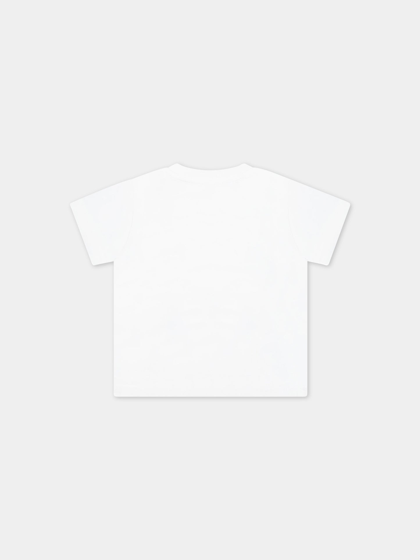 T-shirt bianca per neonati con Teddy Bear e logo,Moschino Kids,MOM032 LAA03 10063