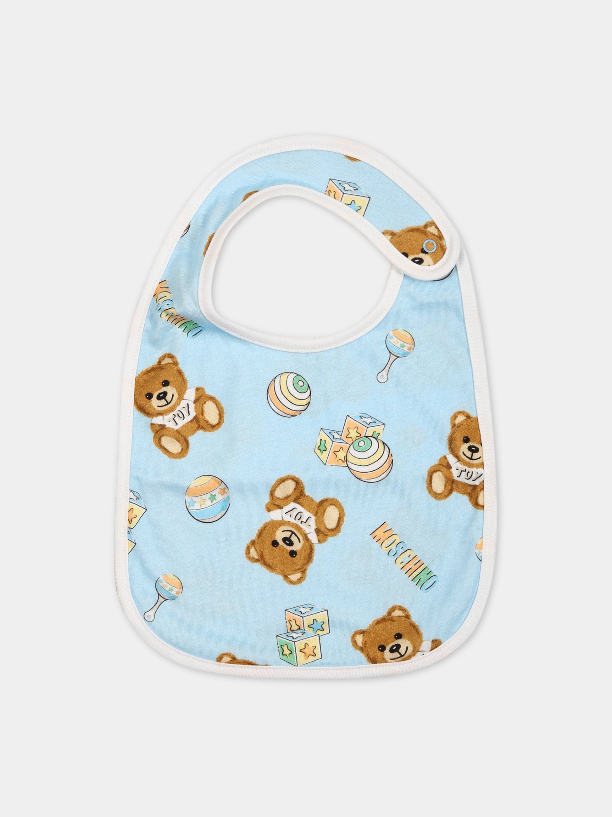 Set celeste per neonato con Teddy Bear,Moschino Kids,MMY03I LCA19 40304
