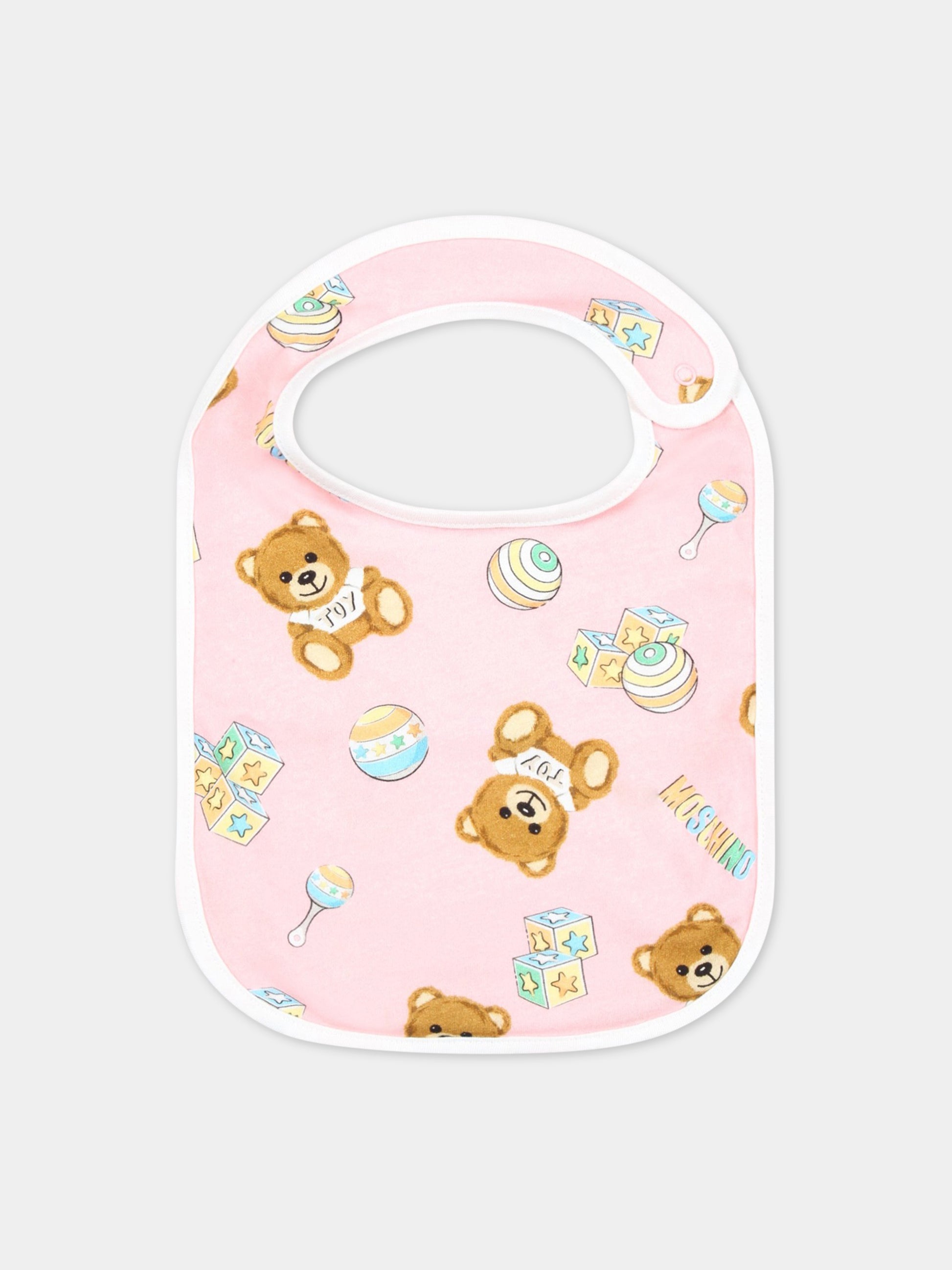 Set rosa per neonata con Teddy Bear,Moschino Kids,MMY03I LCA19 50209