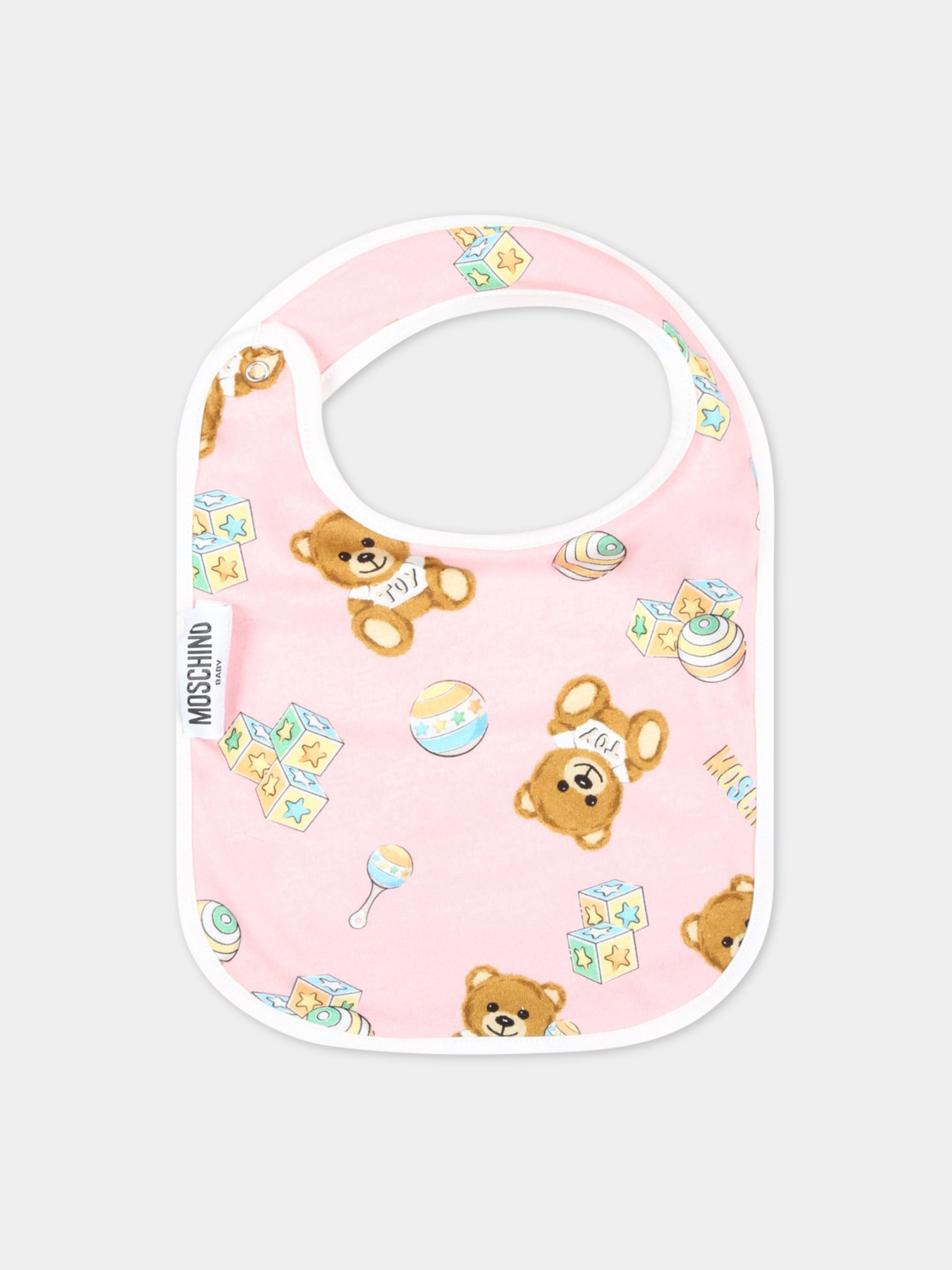 Set rosa per neonata con Teddy Bear,Moschino Kids,MMY03I LCA19 50209