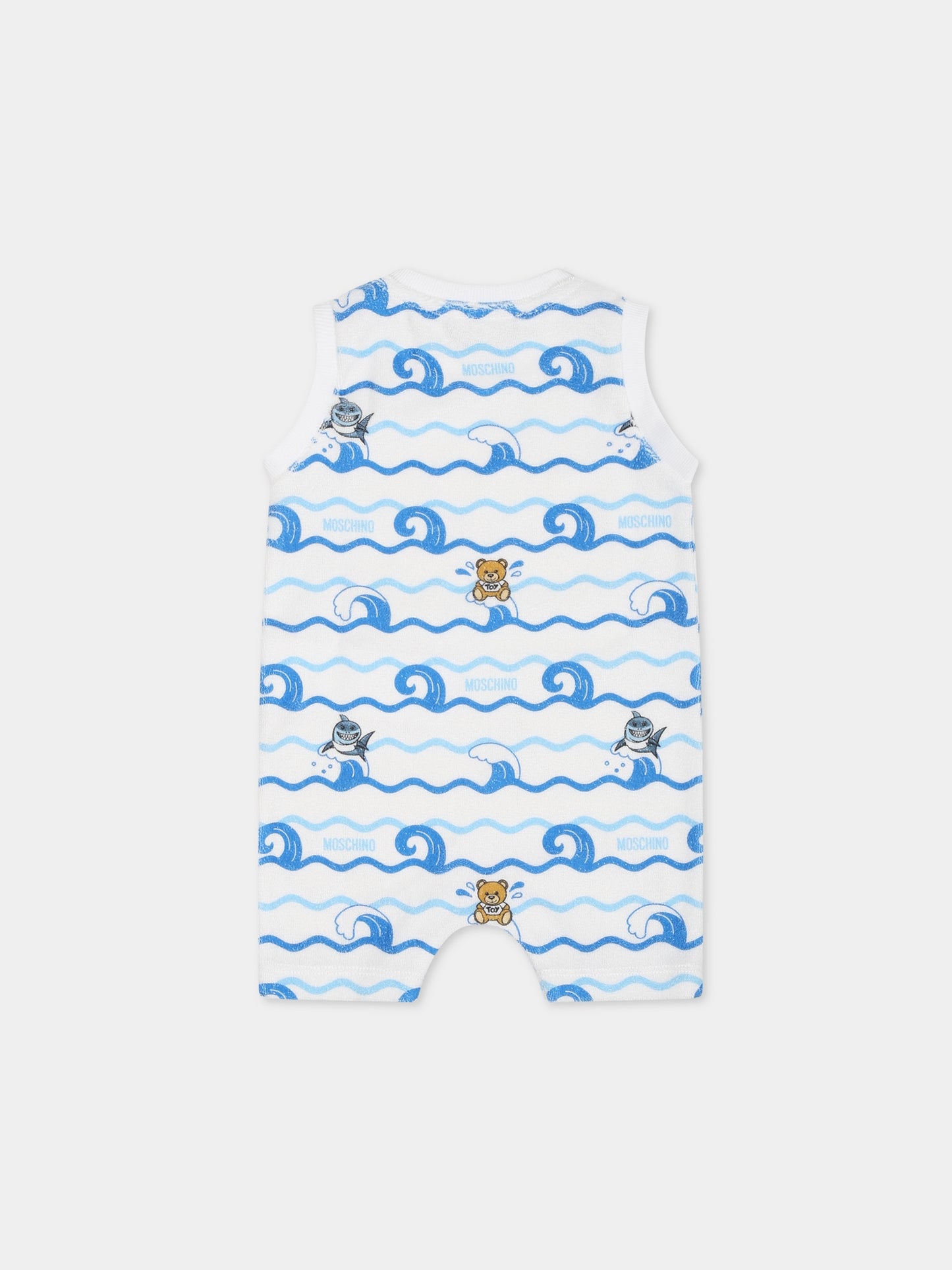 Set celeste per neonato con stampa e Teddy Bear,Moschino Kids,MUY04W LAA02 84294