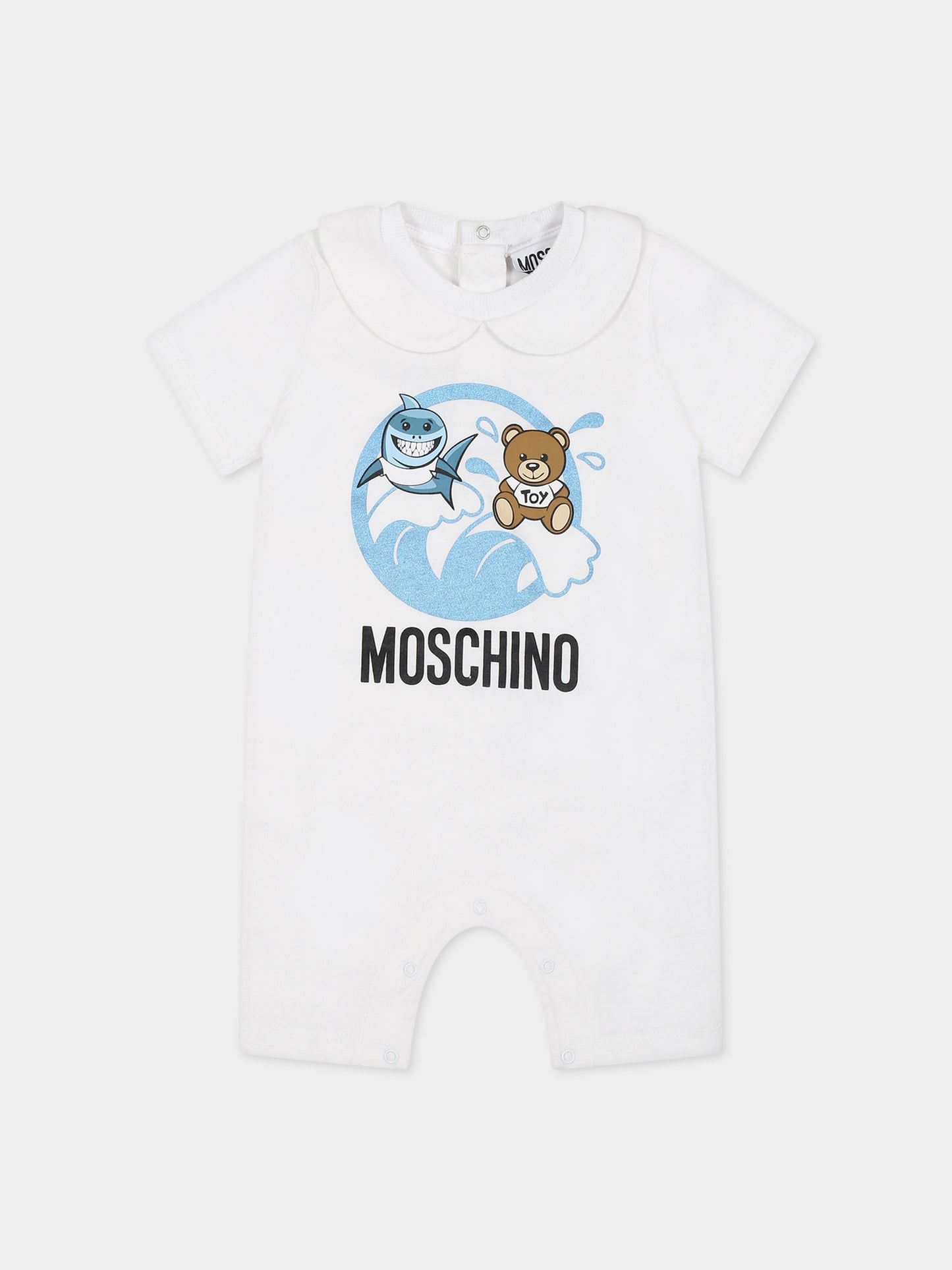 Set celeste per neonato con stampa e Teddy Bear,Moschino Kids,MUY04W LAA02 84294