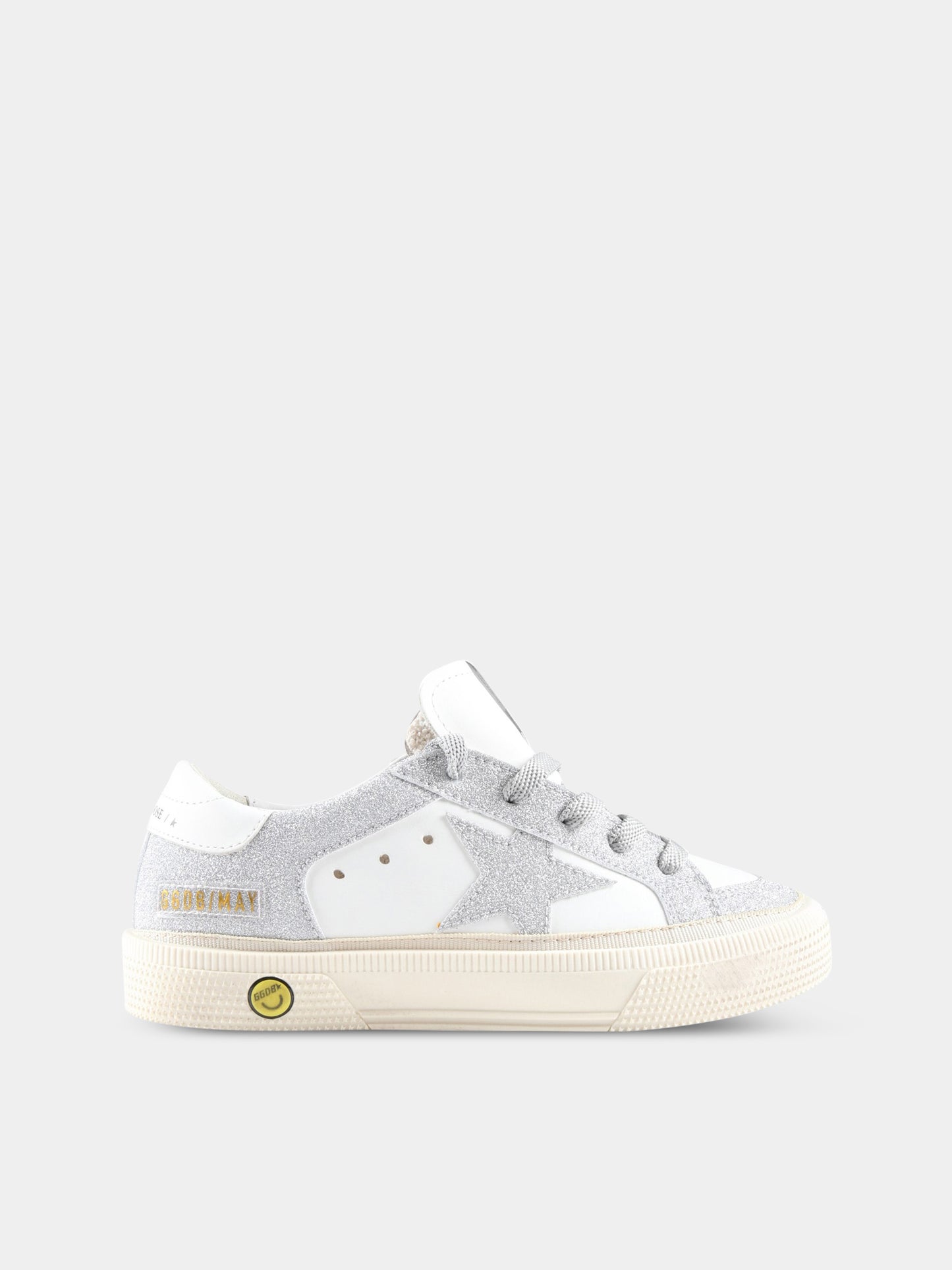 Sneakers bianche per bambina con stella argentata,Golden Goose,GYF00495 F004216 80185