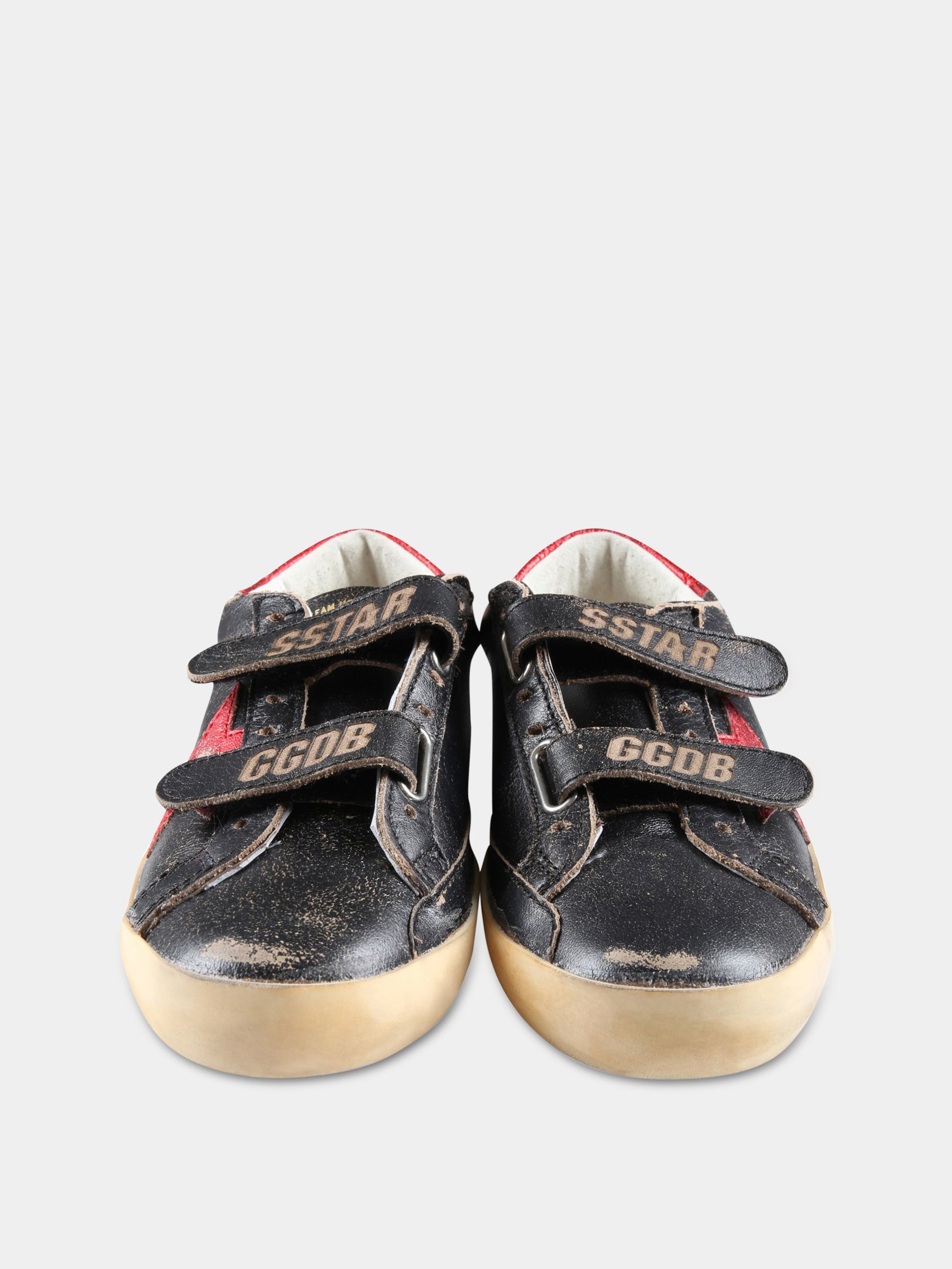 Sneakers marroni per bambino con stella rossa,Golden Goose,GYF00111 F004223 82187