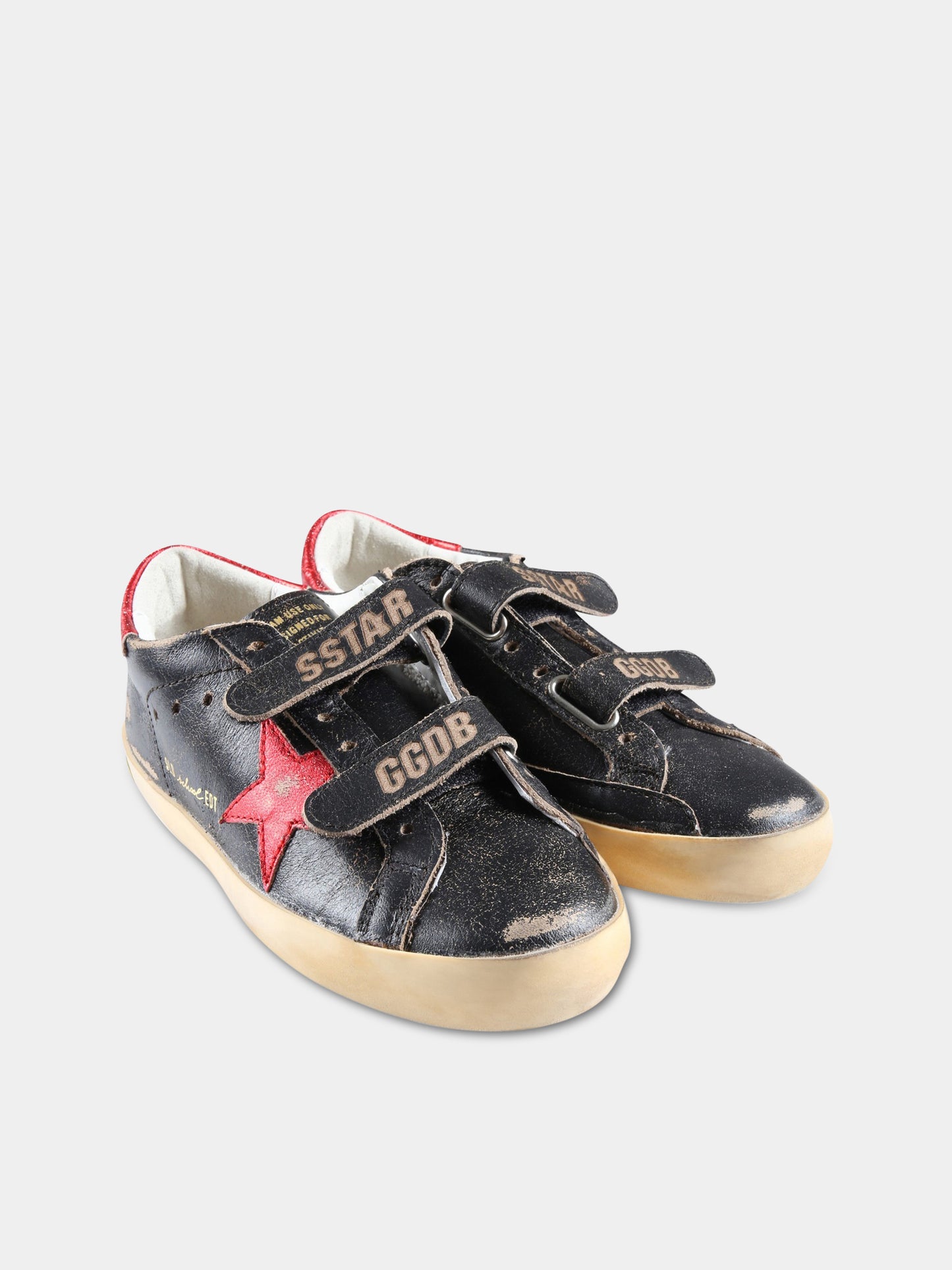 Sneakers marroni per bambino con stella rossa,Golden Goose,GYF00111 F004223 82187