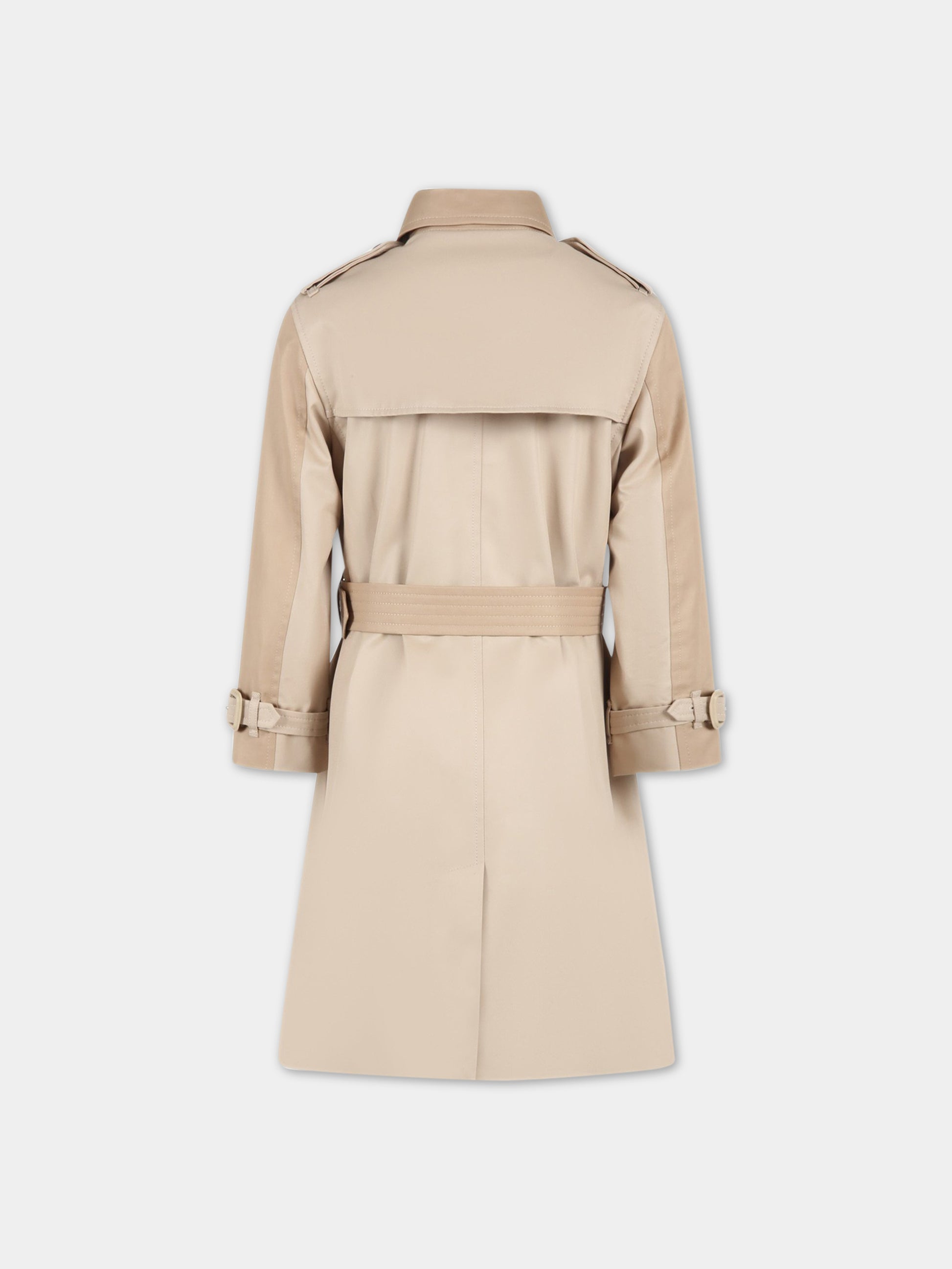 Trench beige per bambini con check vintage,Burberry Kids,8061723