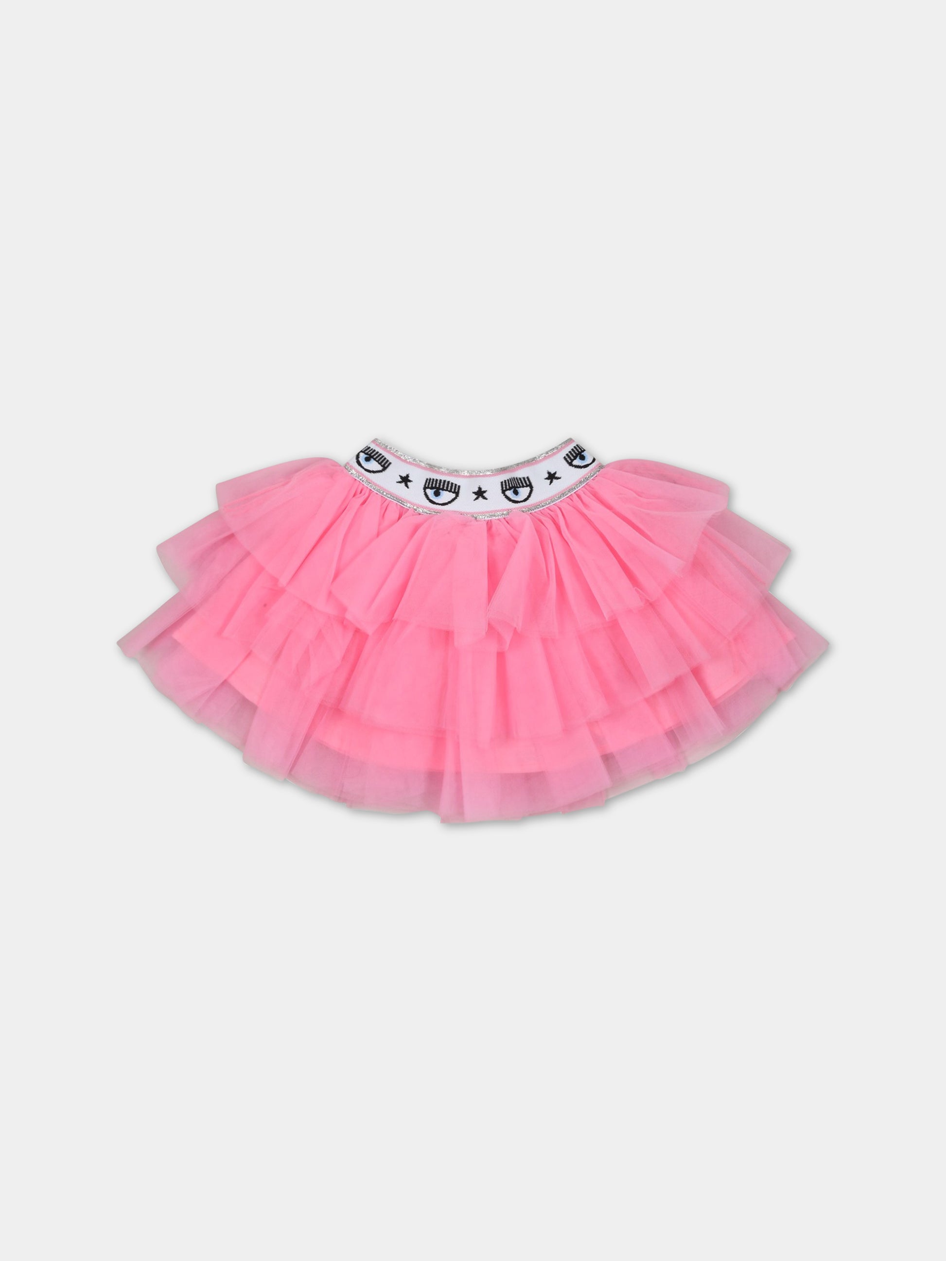 Gonna rosa per neonata con occhiolini,Chiara Ferragni Collection,53A700 T9945 0095