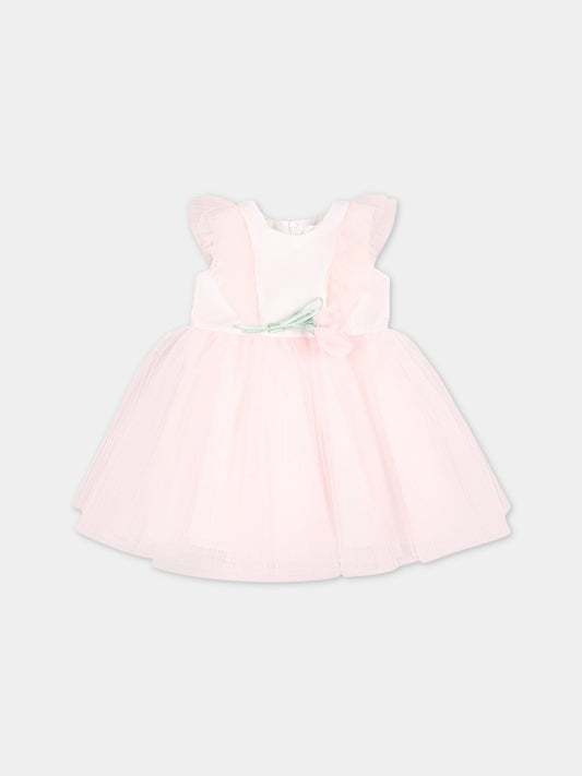 Vestito rosa per neonata con fiori,Monnalisa,73A901 1361 0091