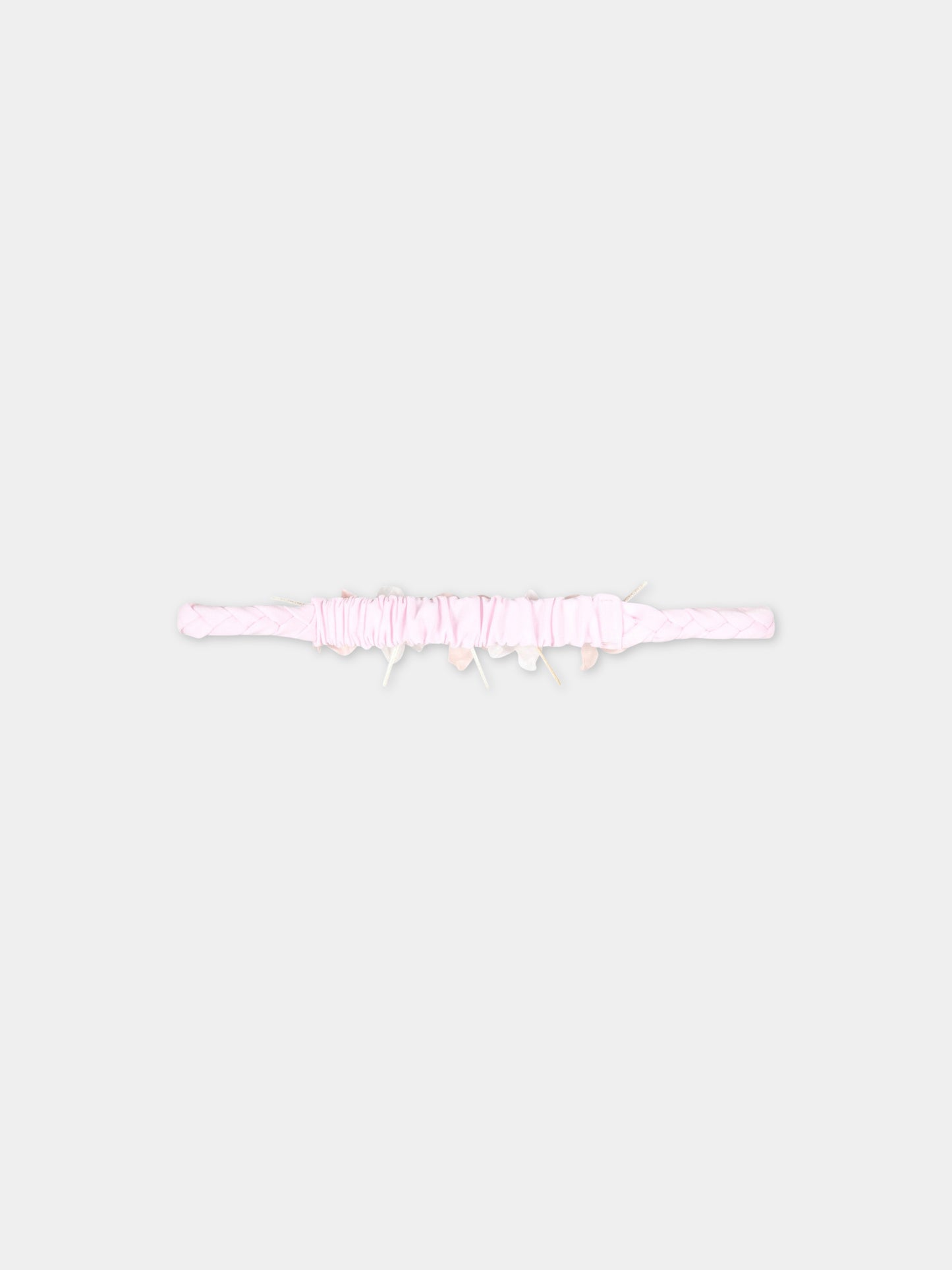 Cerchietto rosa per bambina con fiori rosa e bianchi,Monnalisa,73A005 1201 0091