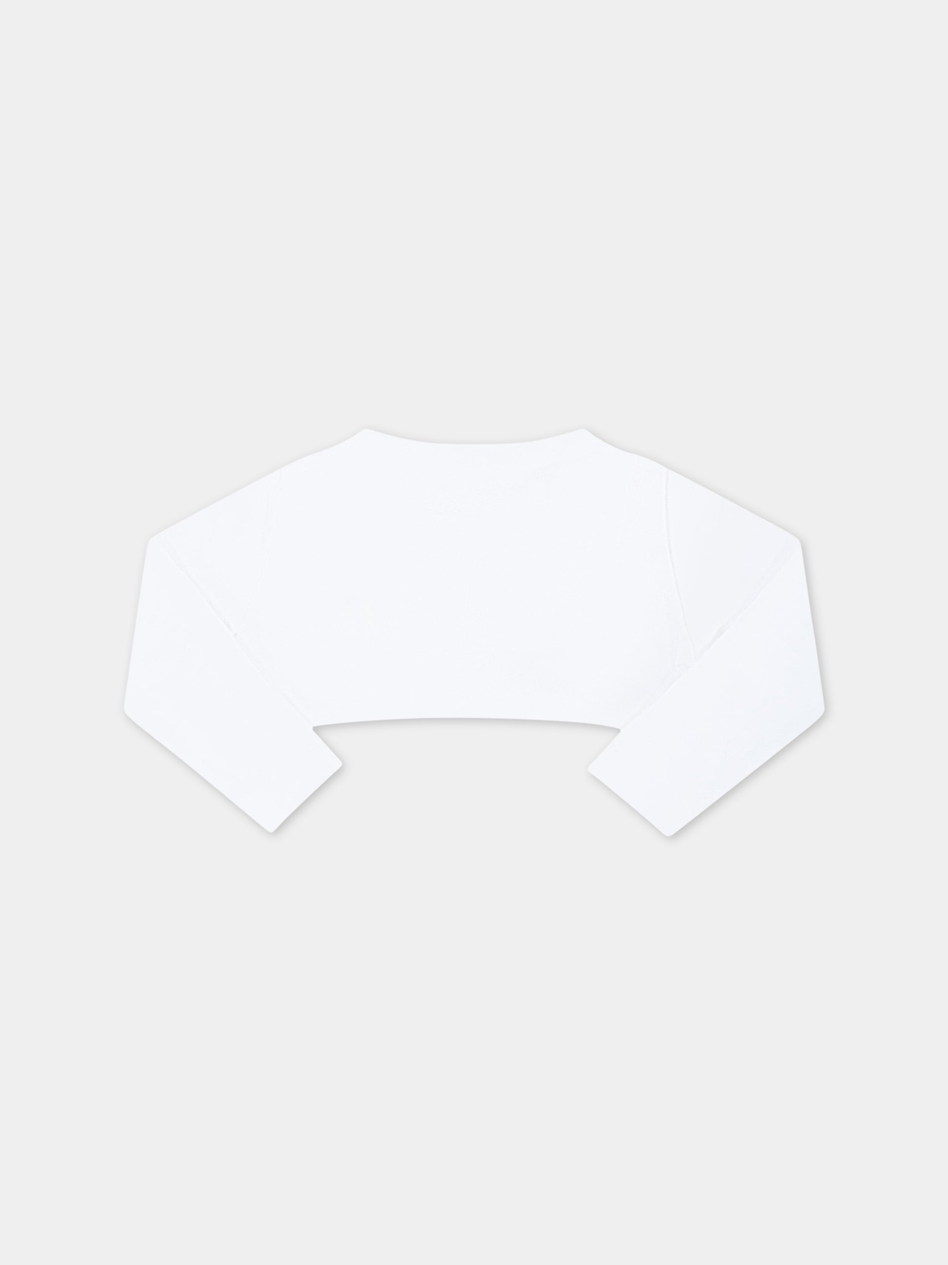 Cardigan bianco per neonata con logo,Monnalisa,37A800 1204 0099