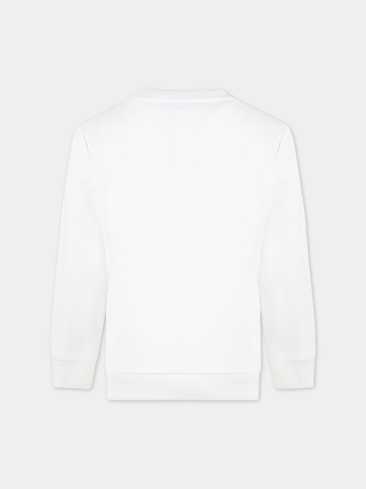 Felpa bianca per bambini con logo nero,Balmain Kids,BS4P80 Z0001 100NE