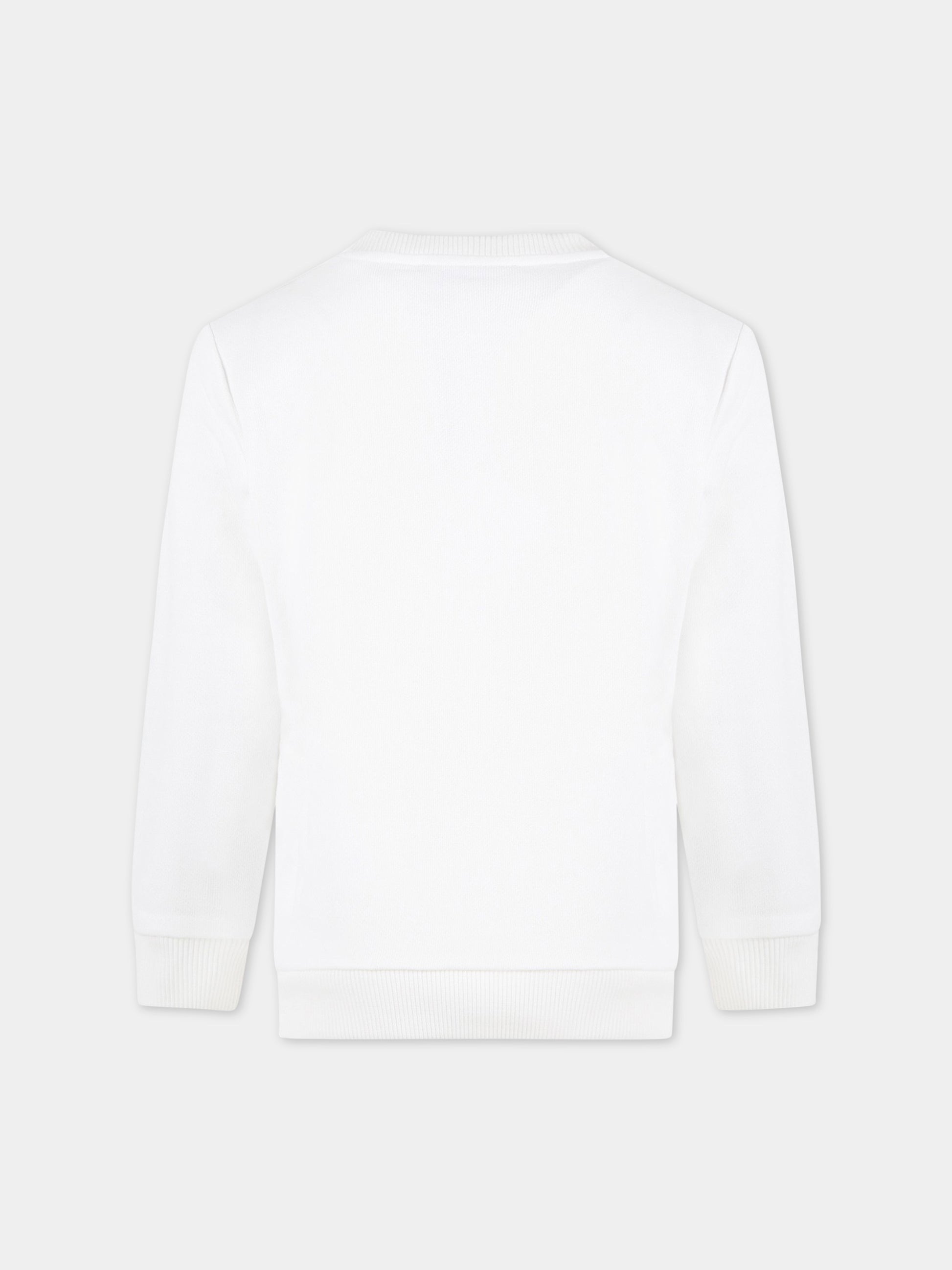 Felpa bianca per bambini con logo nero,Balmain Kids,BS4P80 Z0001 100NE