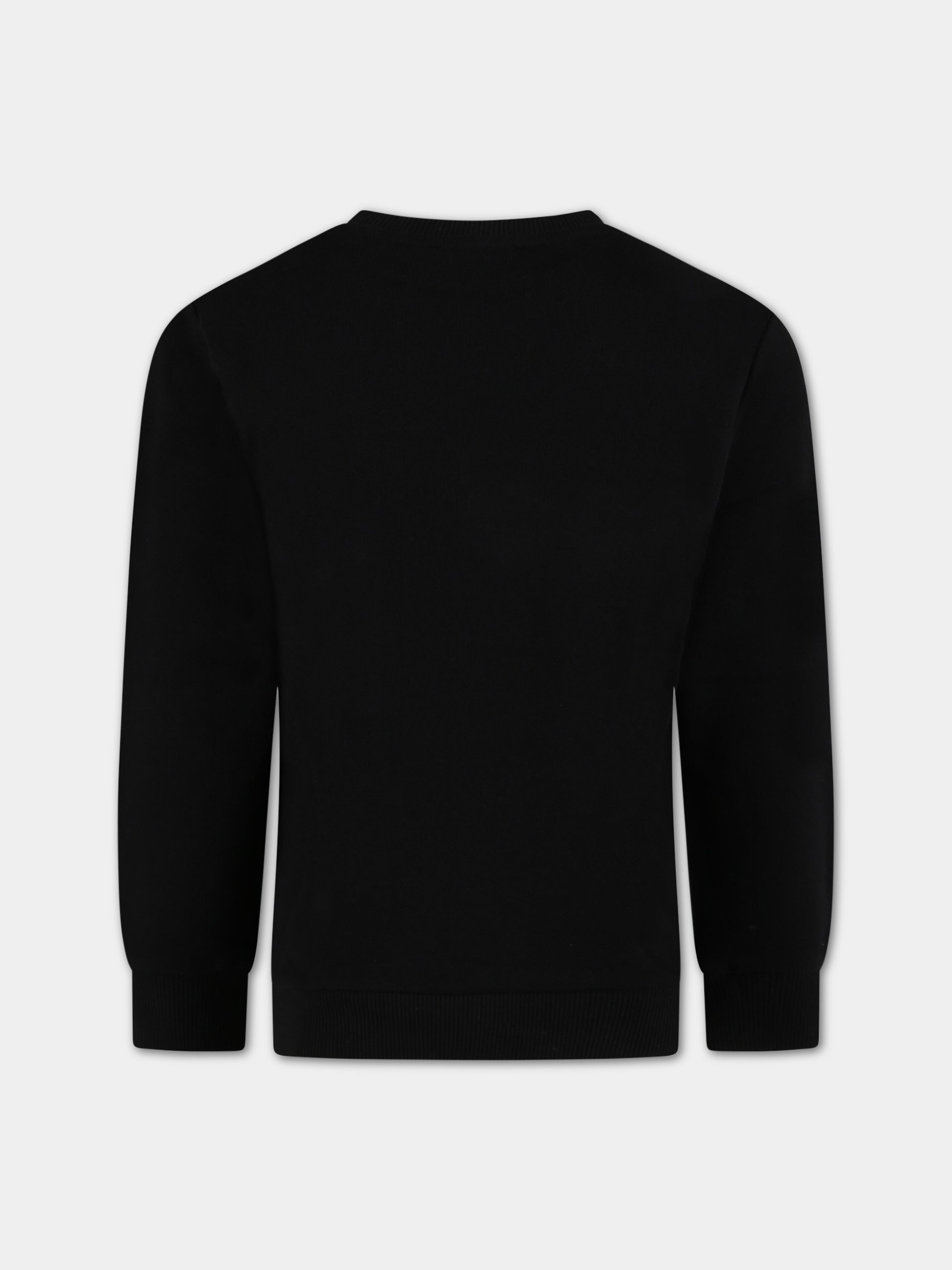 Felpa nera per bambini con logo bianco,Balmain Kids,BS4P80 Z0001 930NE